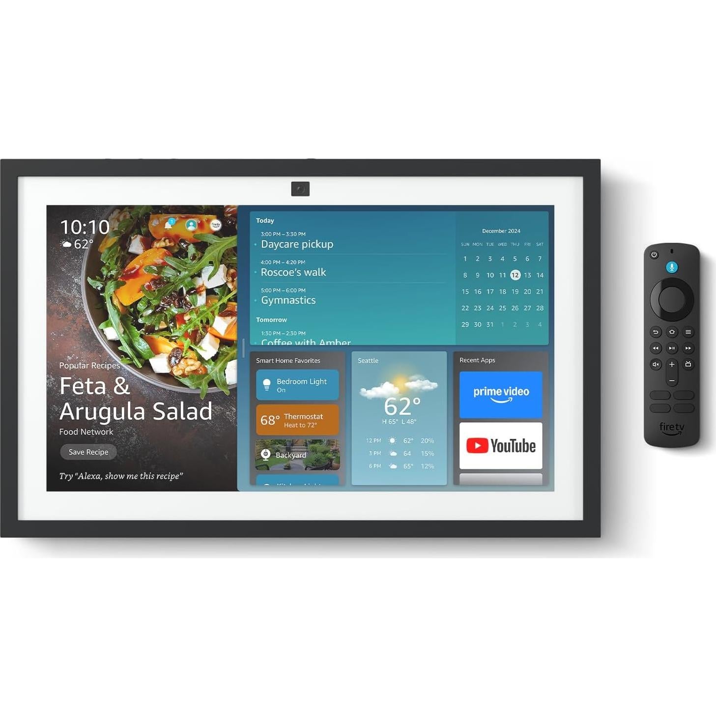 Amazon Echo Show 15 (newest model), Full HD 15.6" kitchen hub for home organization, with built-in Fire TV and Alexa