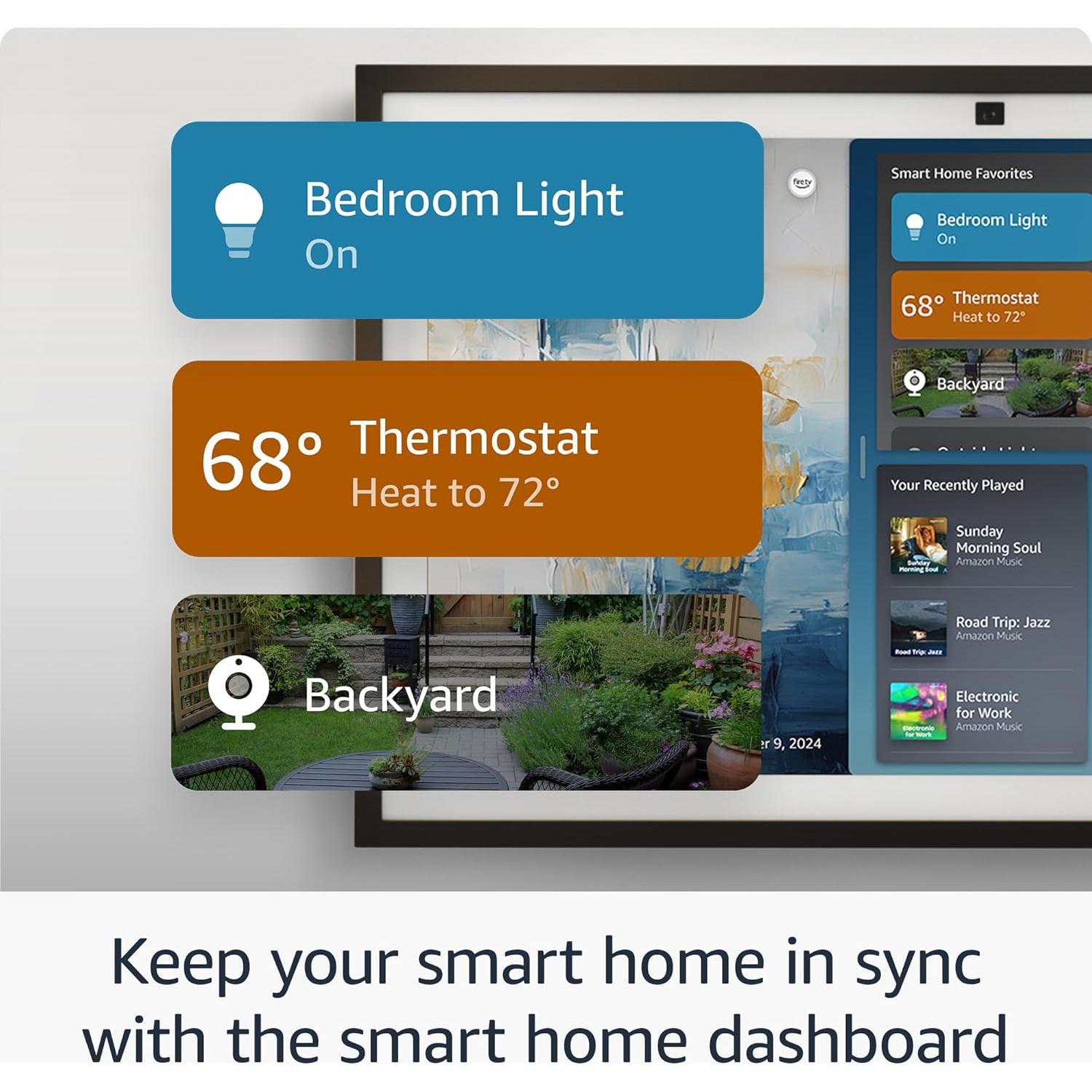 Amazon Echo Show 15 (newest model), Full HD 15.6" kitchen hub for home organization, with built-in Fire TV and Alexa