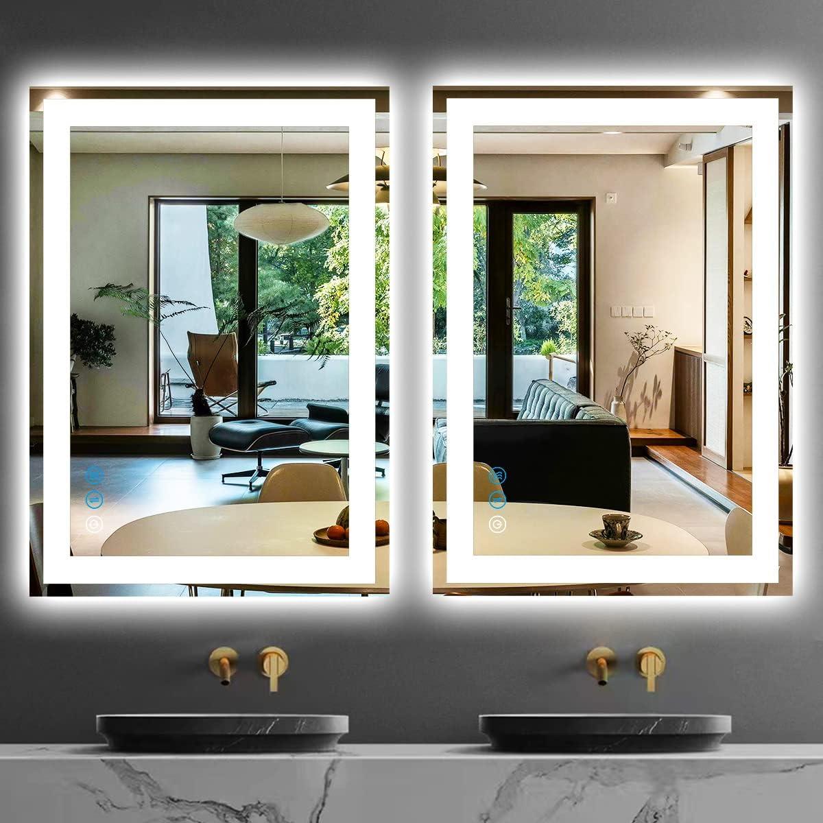 Espejo de Baño LED THEKLA 76.2 x 50.8 cm con Luces Táctil