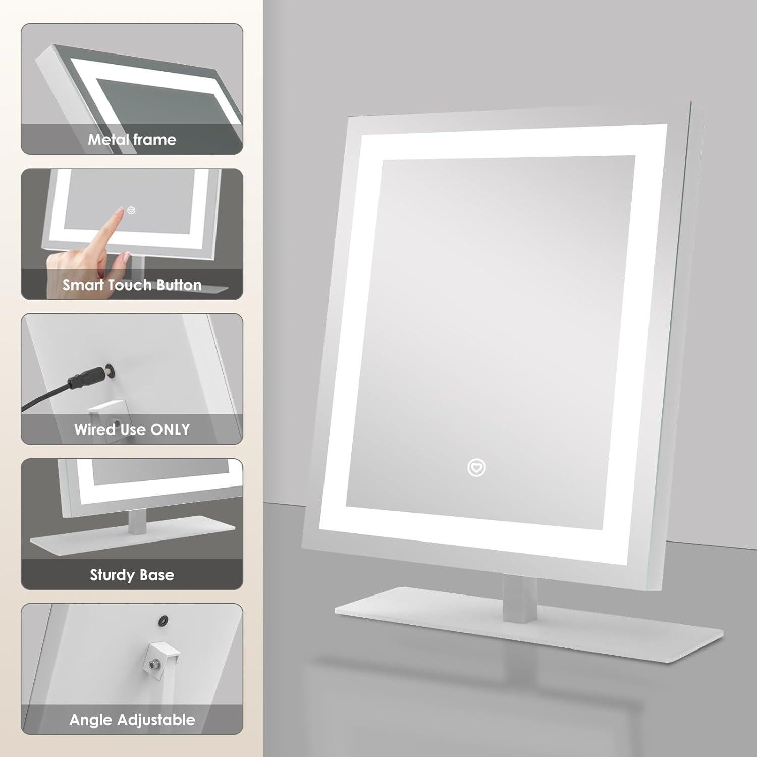 Espejo de Maquillaje Iluminado Beelux 30 cm con 10X de Aumento