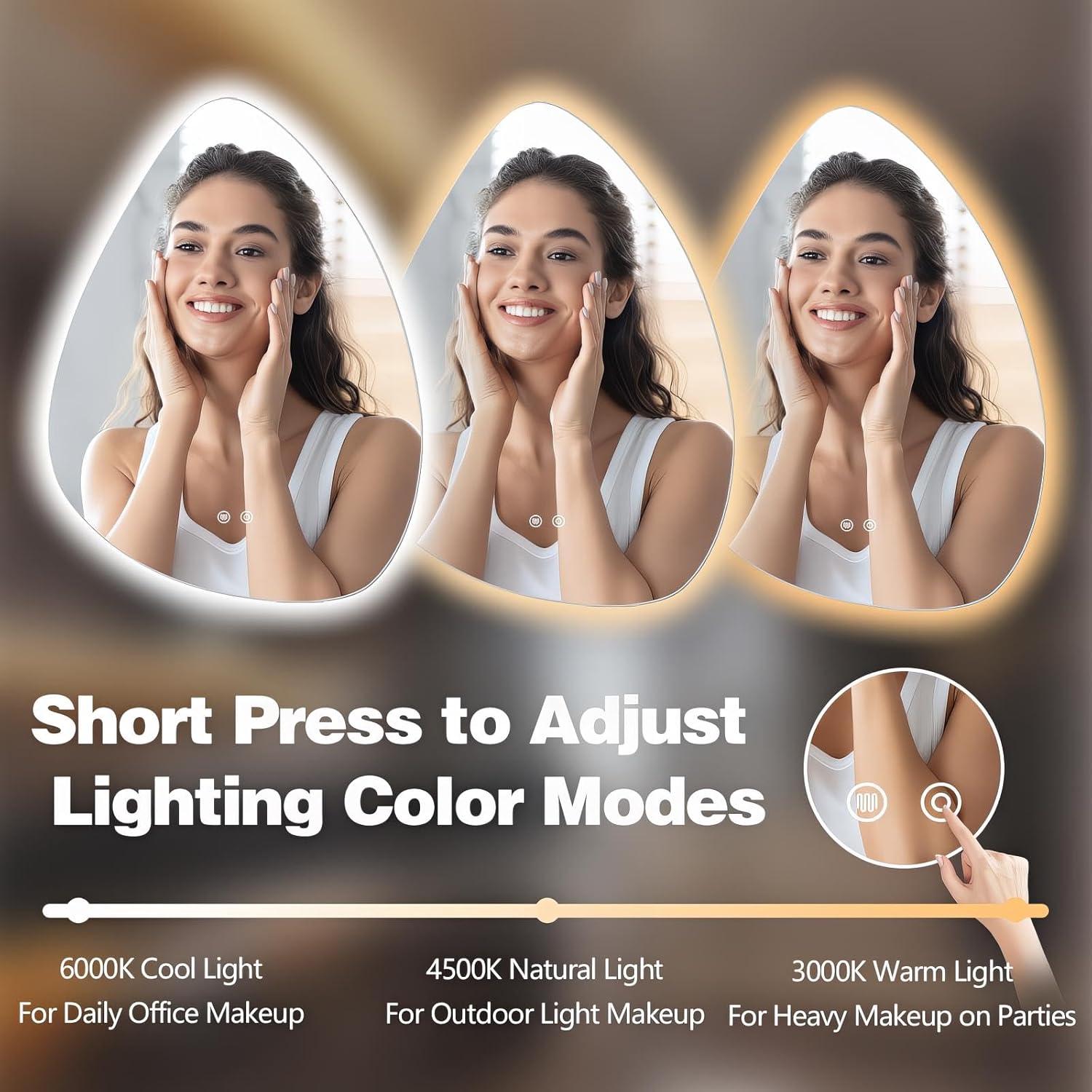 Espejo de Baño LED Irregular Niccy 71.1x50.8cm Anti-vaho