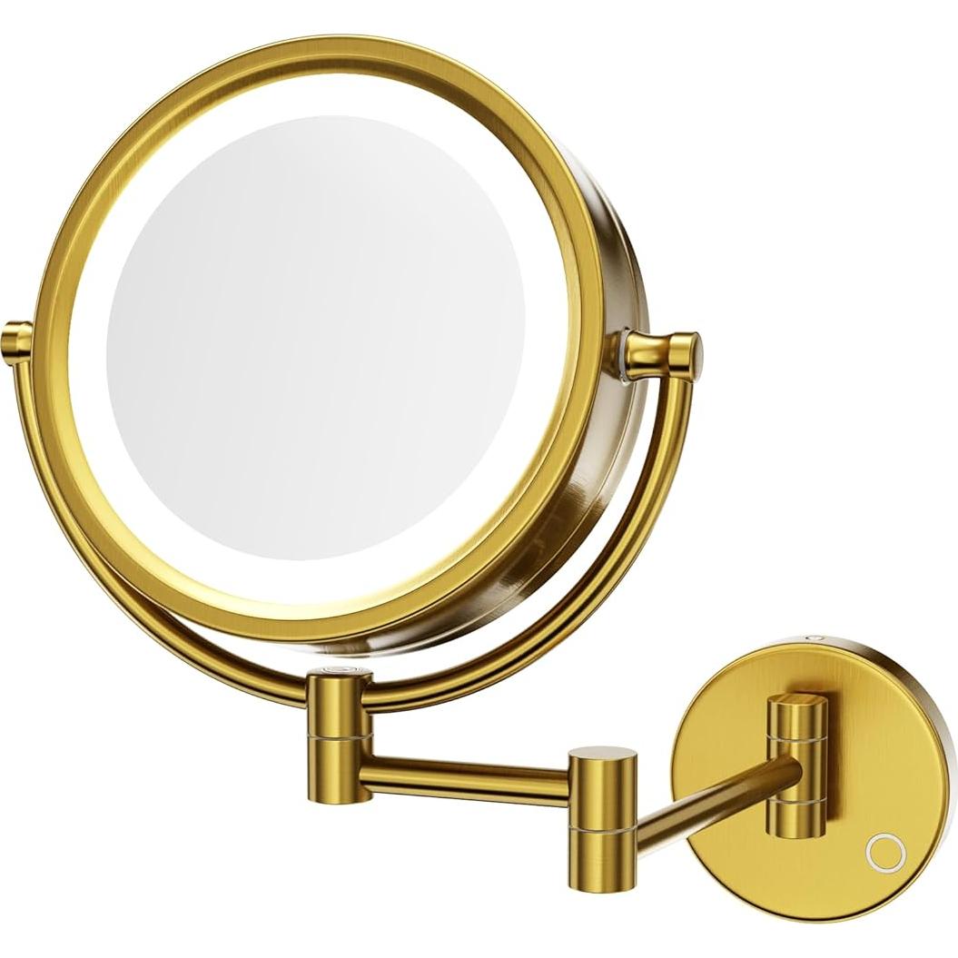 Espejo de Maquillaje GURUN Montado en Pared con Luces LED 10x