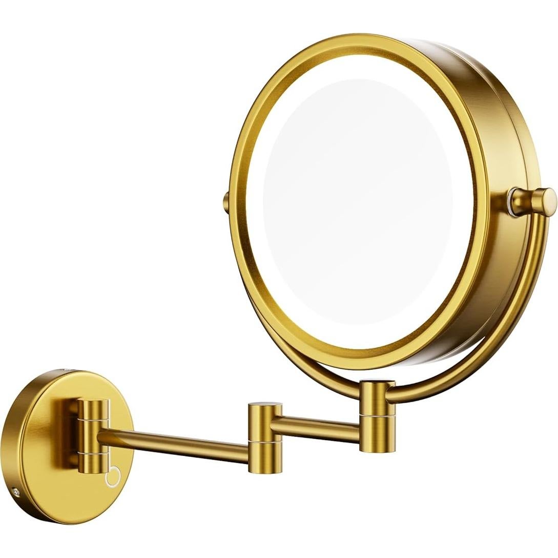 Espejo de Maquillaje GURUN Montado en Pared con Luces LED 10x