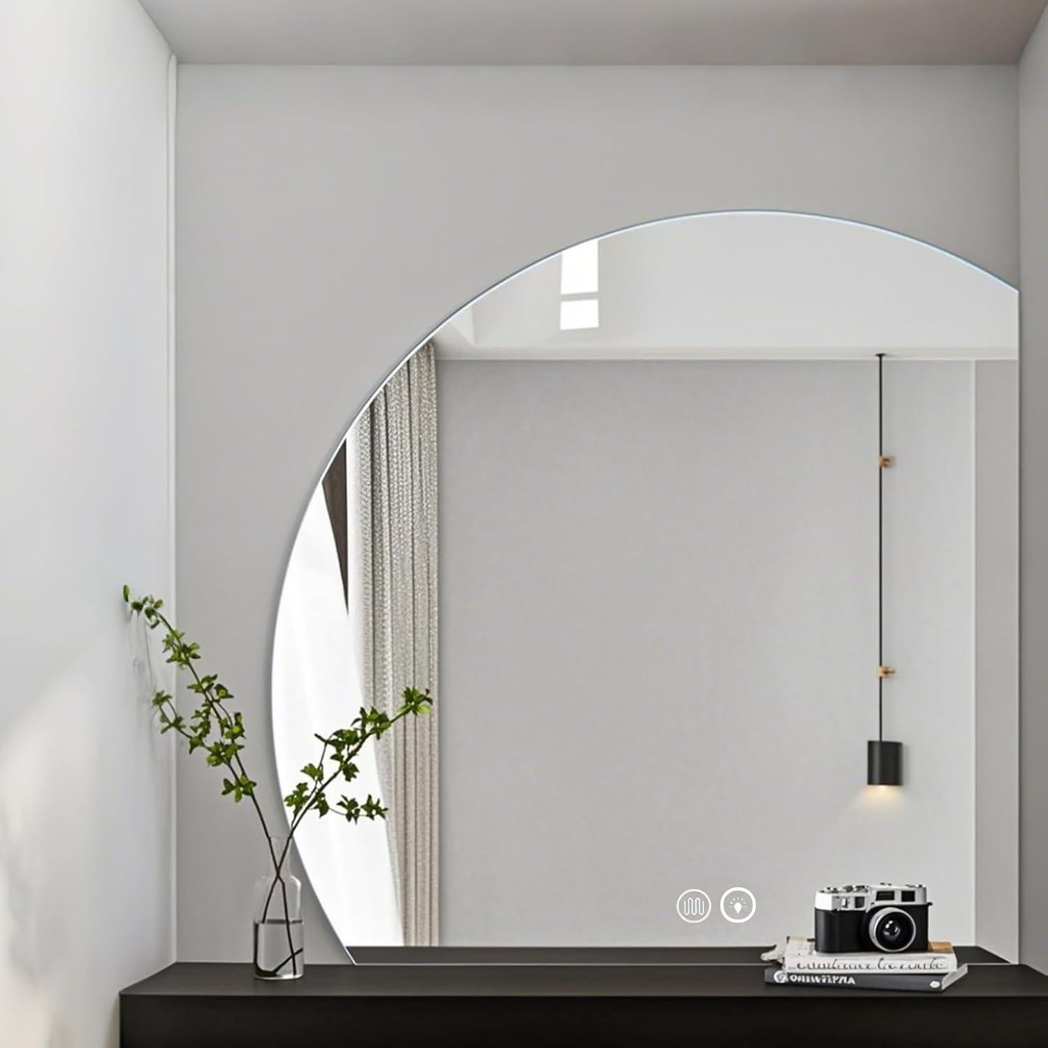 Espejo LED Semicircular XHKJYSDP 81.28 cm Anti-Niebla Dimmable