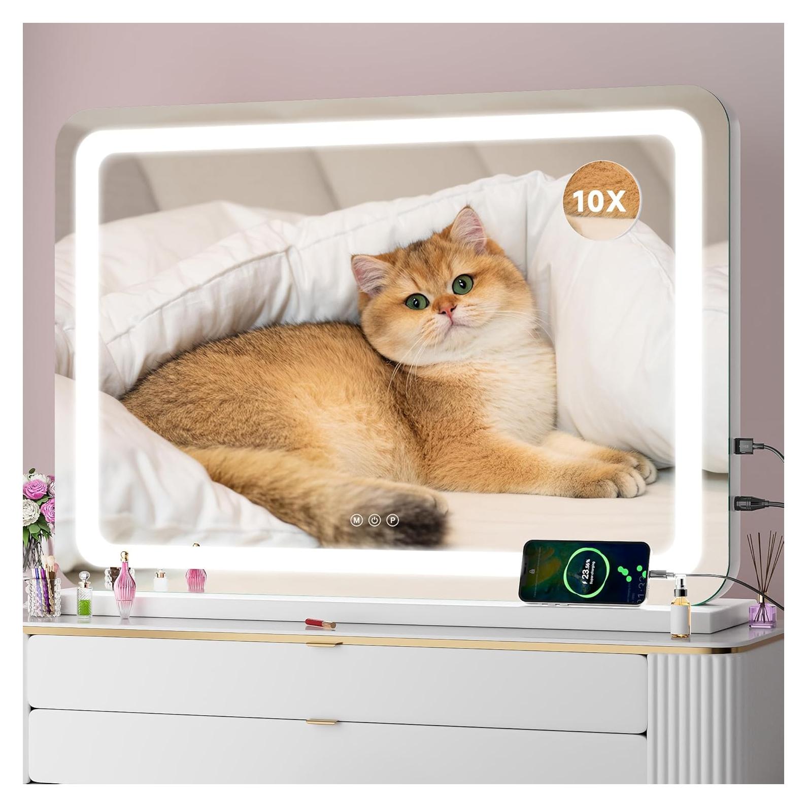 Espejo de tocador LED Batuso 81.3x55.9 cm con aumento 10X