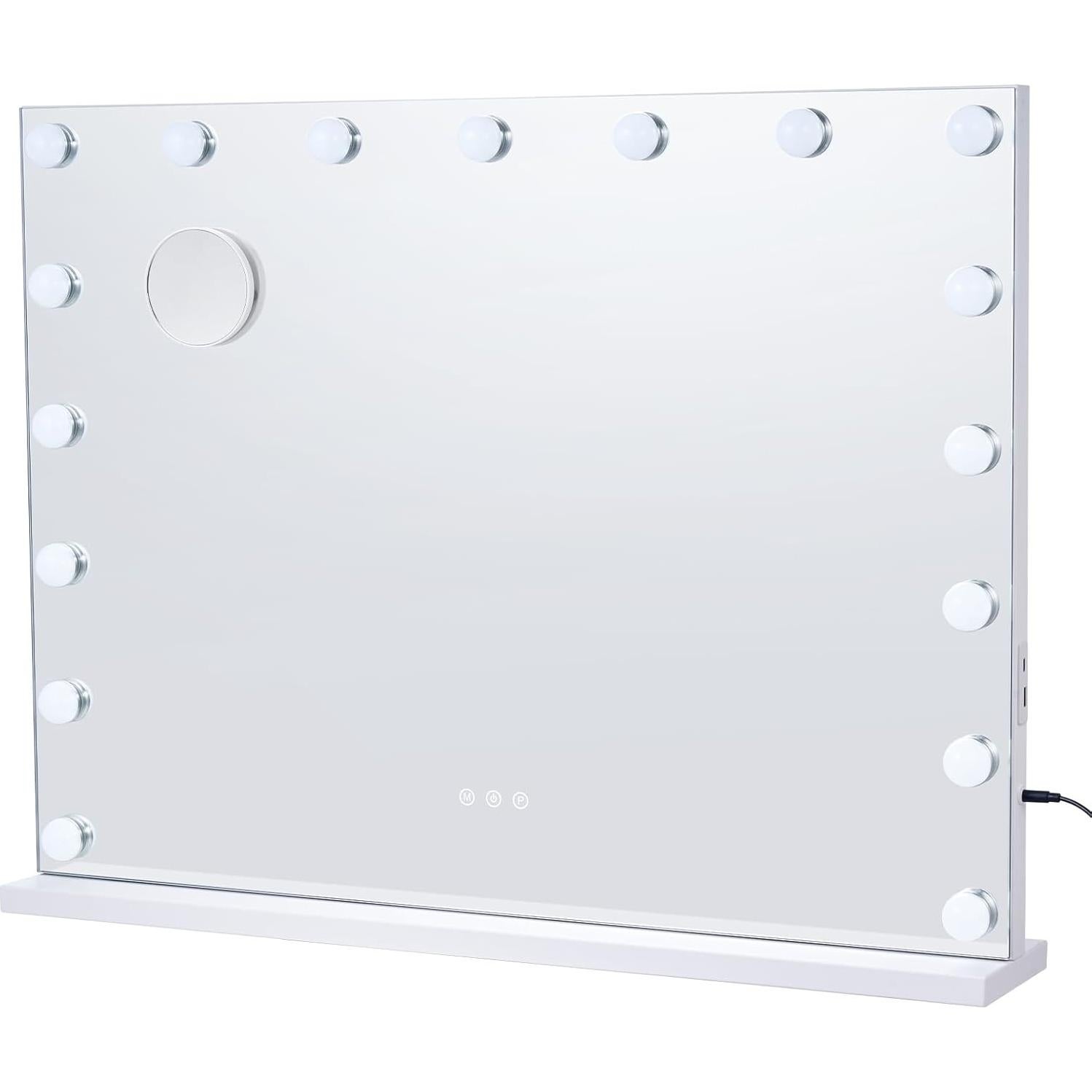 Espejo de Tocador VEVOR 80x60cm con Luces LED y Aumento 5X