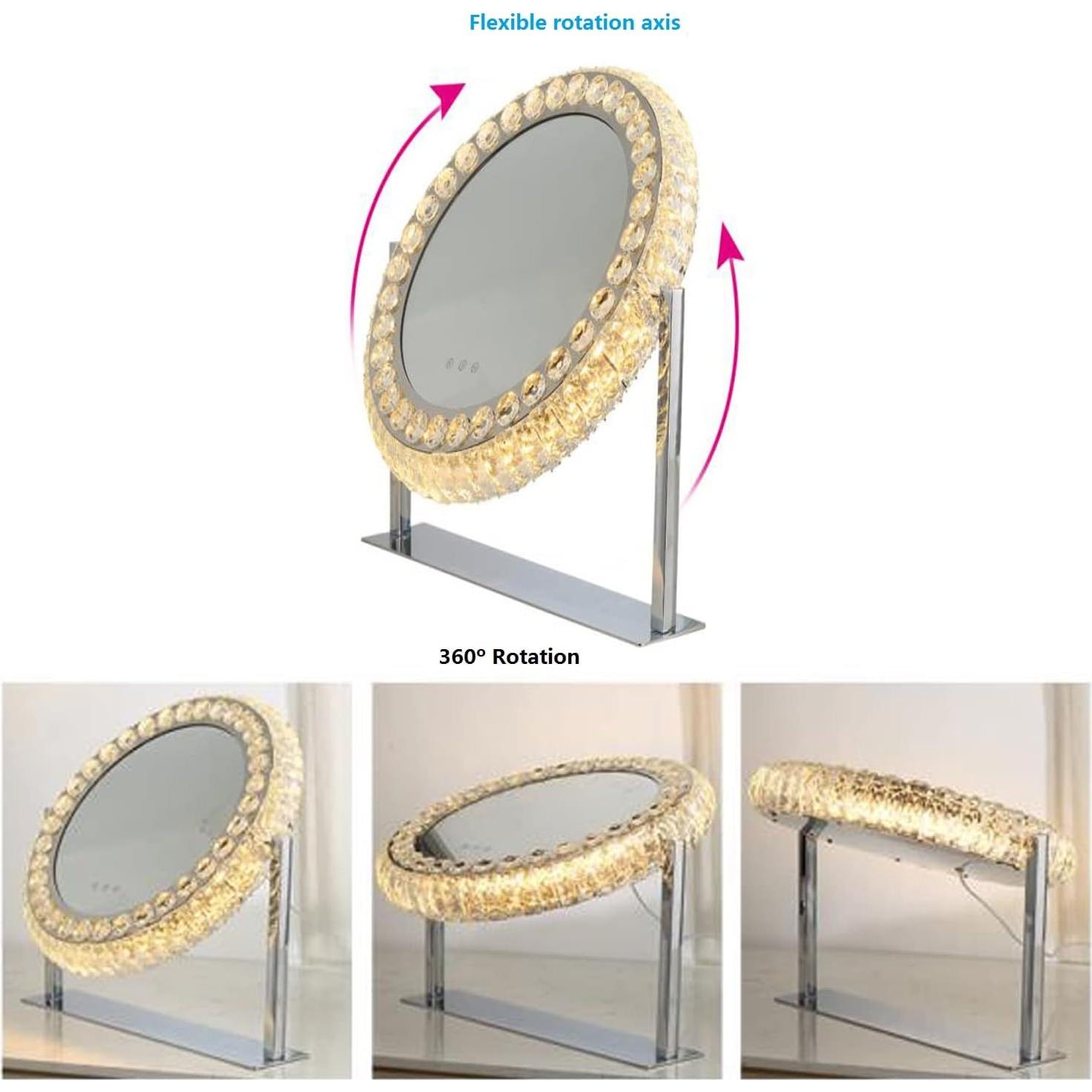 Espejo de tocador ovalado QYzblbang LED 45.72x52.07cm
