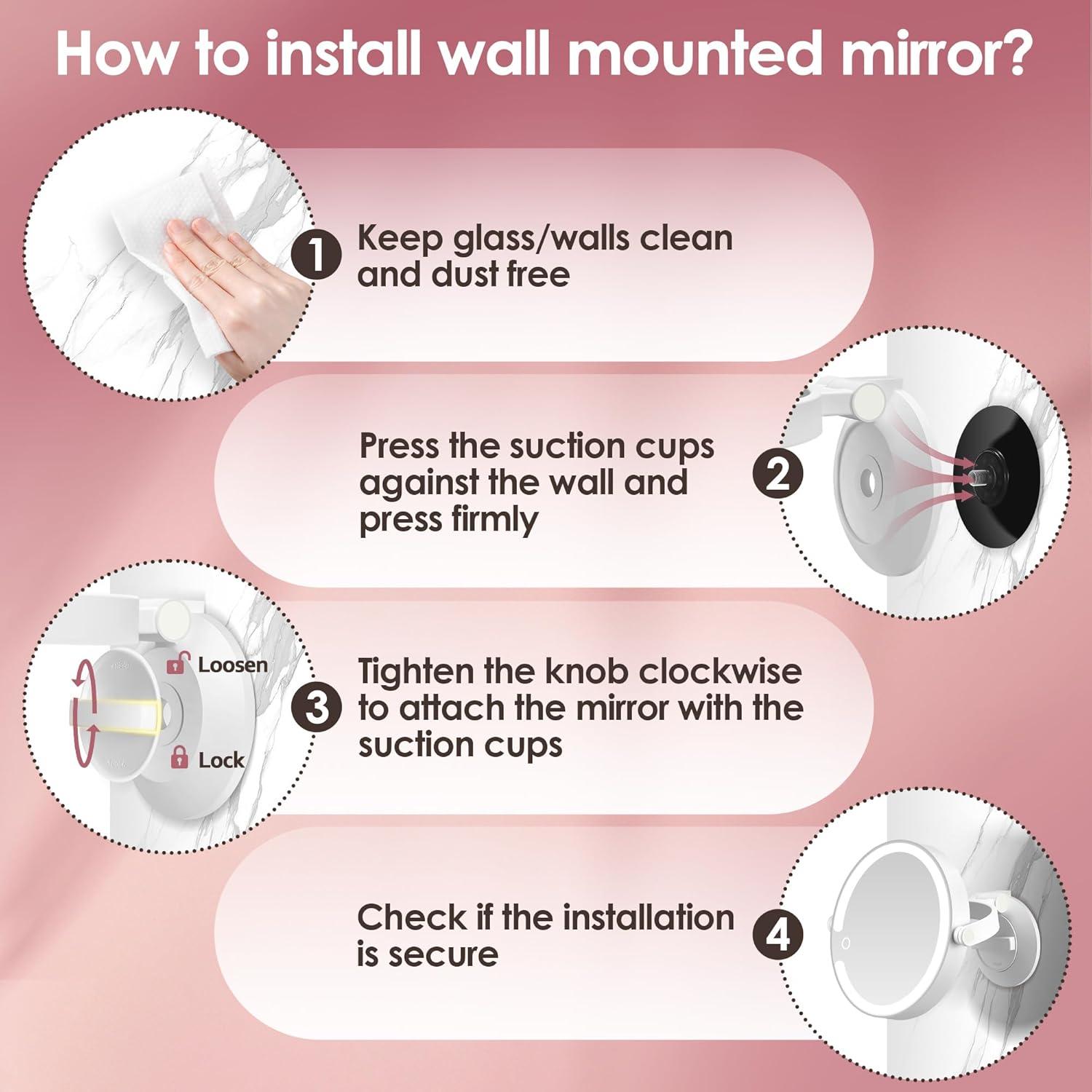 Espejo de Aumento 30X Doble Cara PEDOMIROR con Luz LED