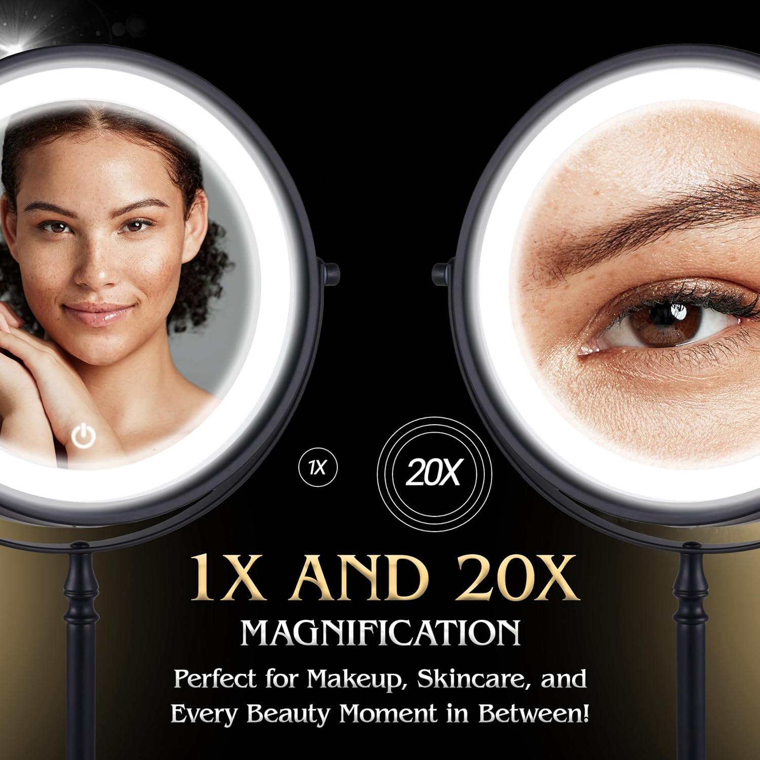 Espejo de Maquillaje Iluminado Doble Cara 20X - MIRRORVANA