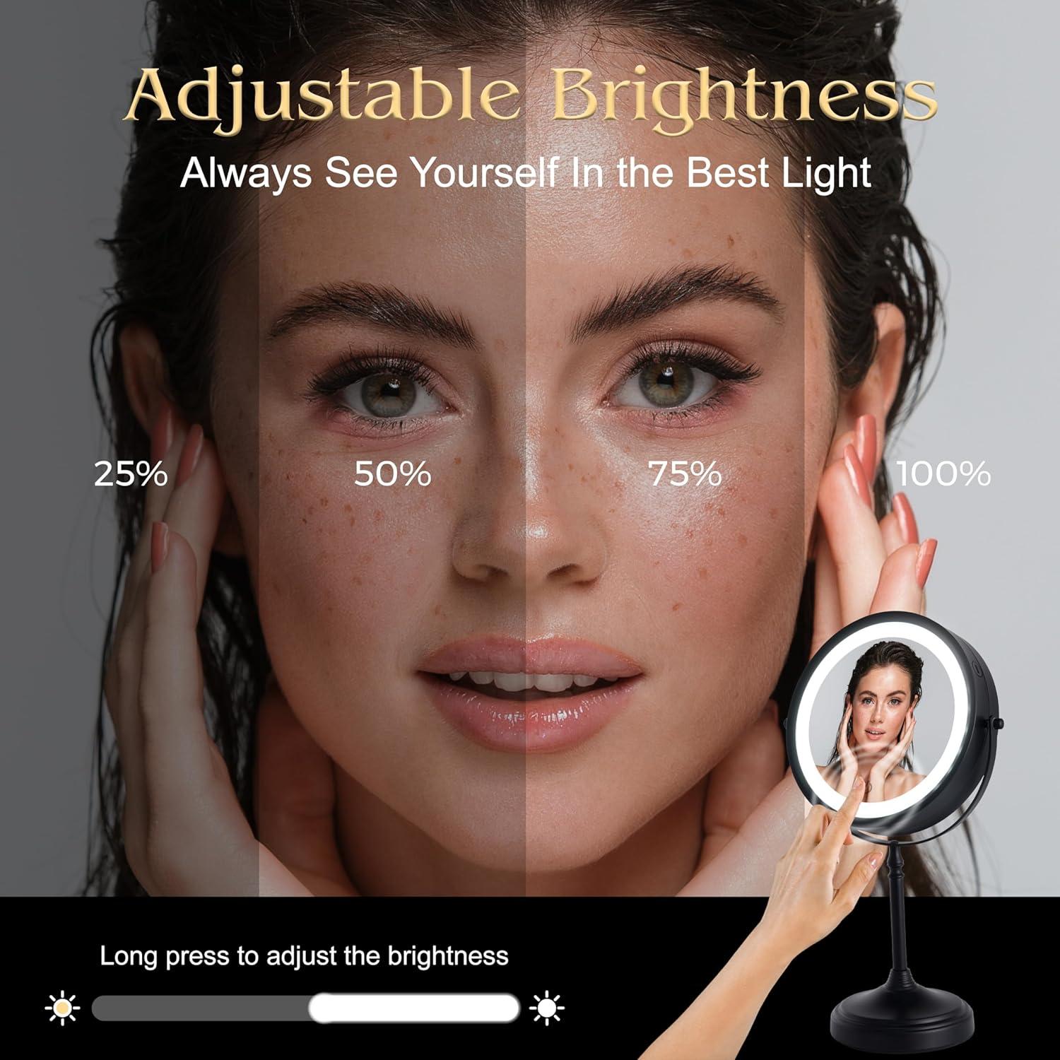 Espejo de Maquillaje Iluminado Doble Cara 20X - MIRRORVANA