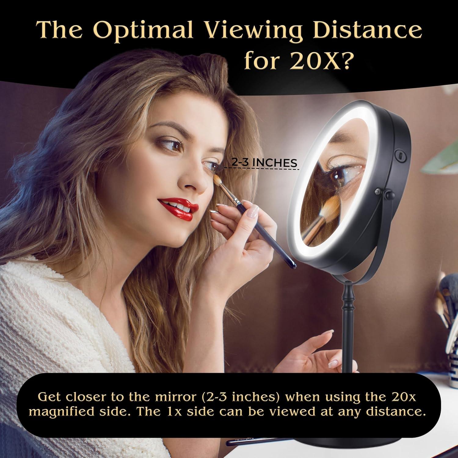 Espejo de Maquillaje Iluminado Doble Cara 20X - MIRRORVANA