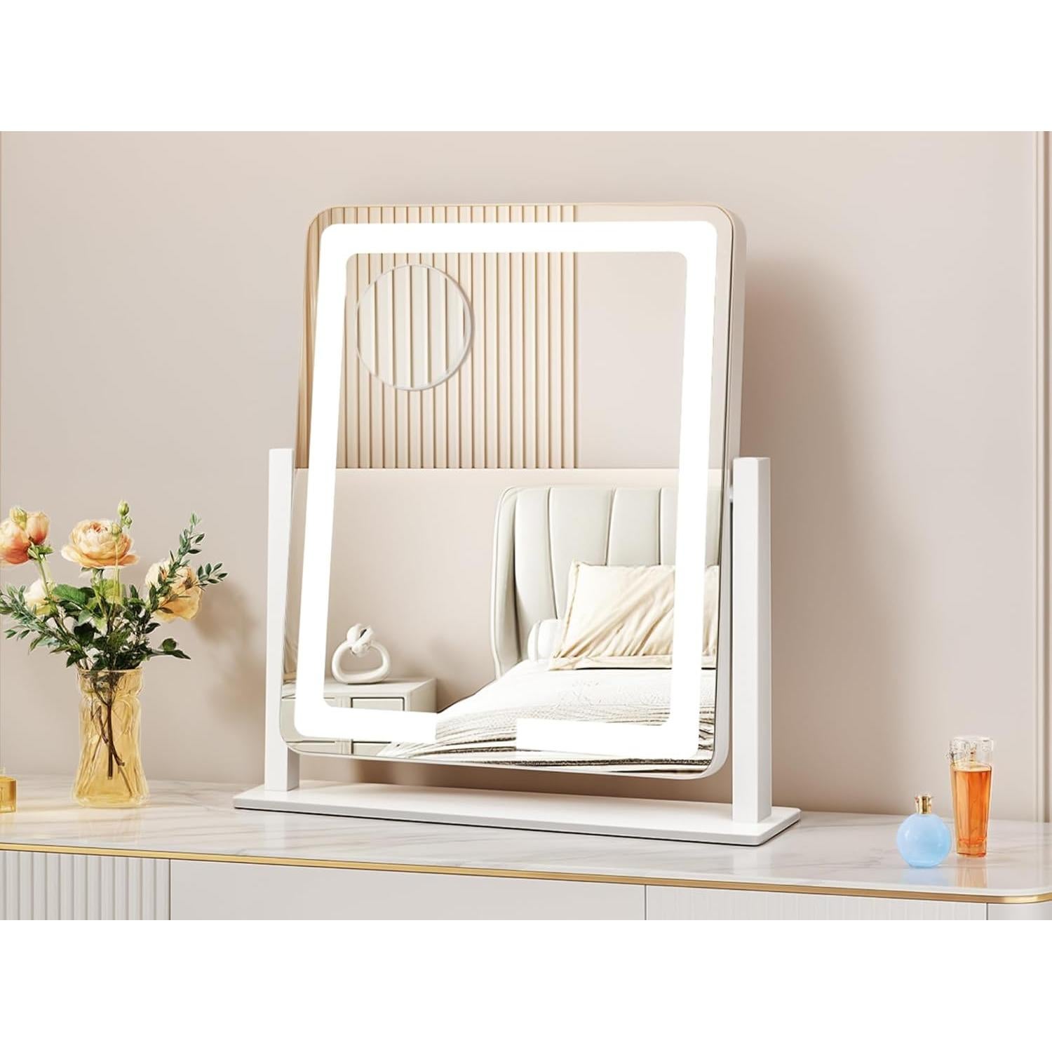 Espejo de Tocador DWVO Iluminado 3 Modos 10X Blanco