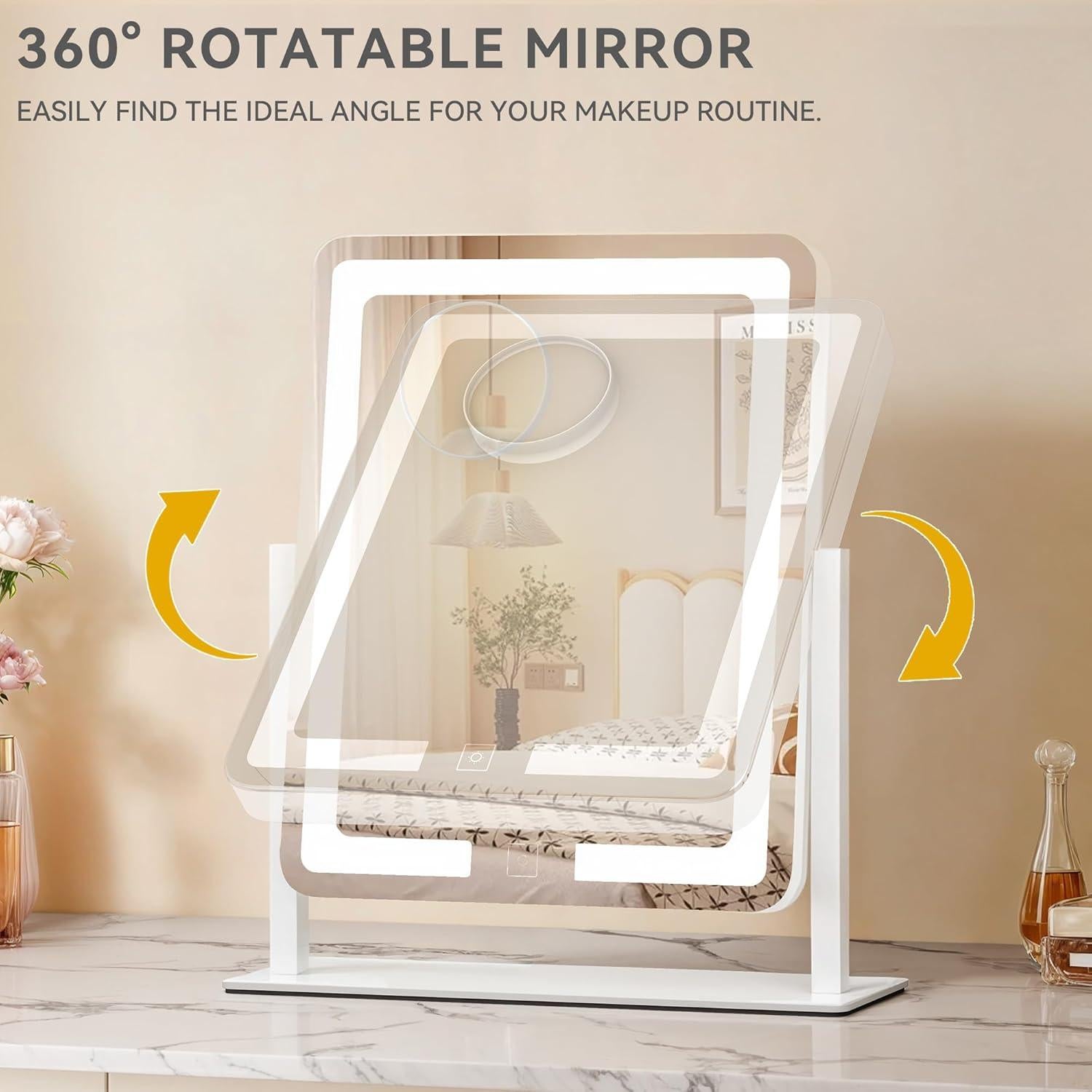 Espejo de Tocador DWVO Iluminado 3 Modos 10X Blanco