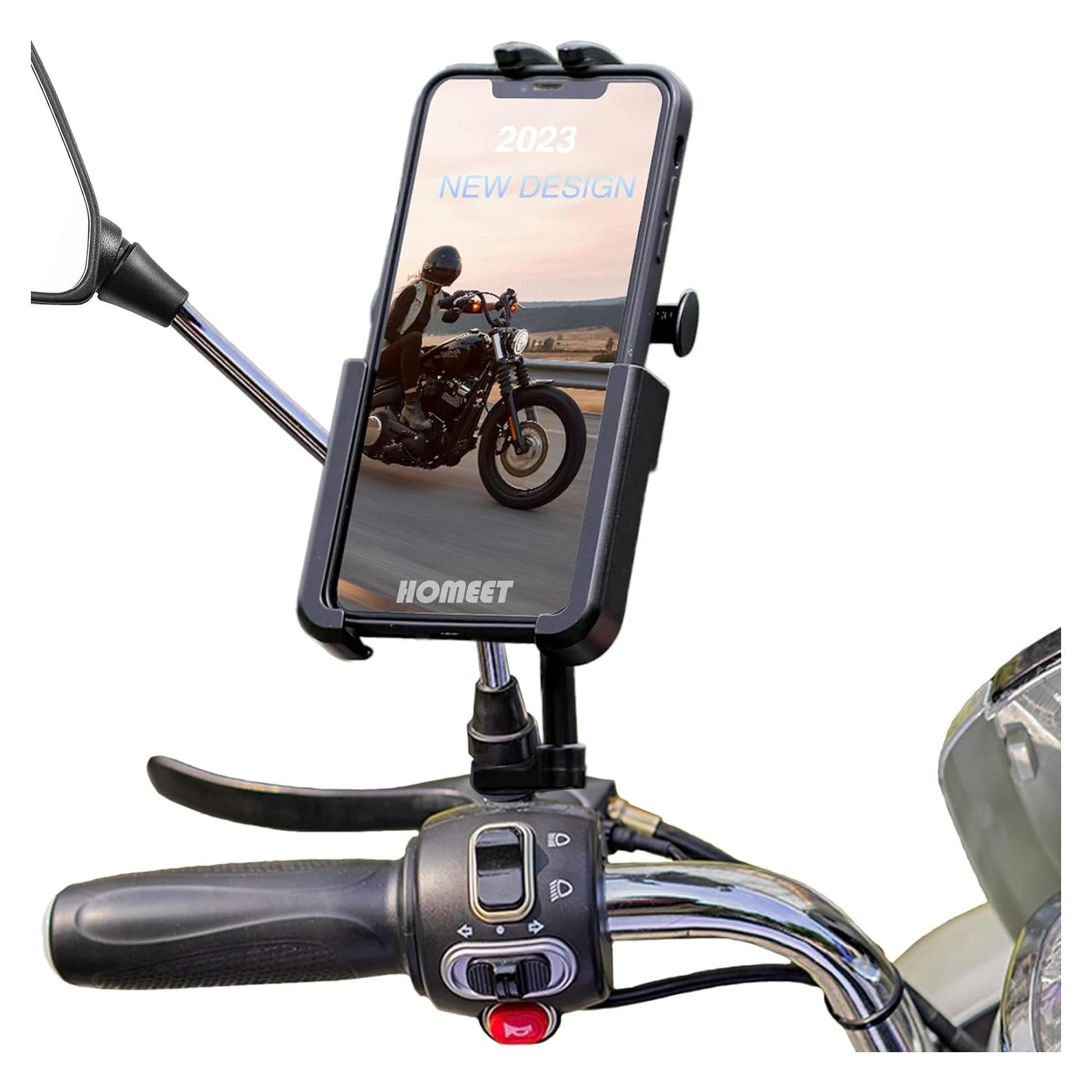 Soporte para Teléfono de Motocicleta Homeet, Aluminio, 360°