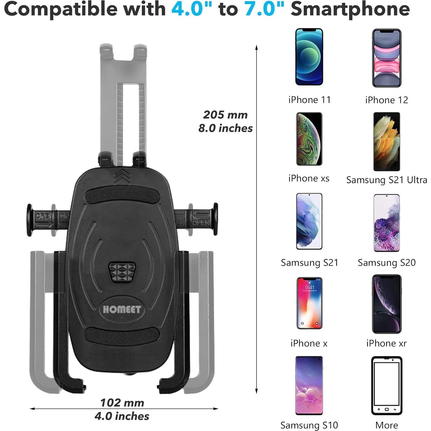 Soporte para Teléfono de Motocicleta Homeet, Aluminio, 360°