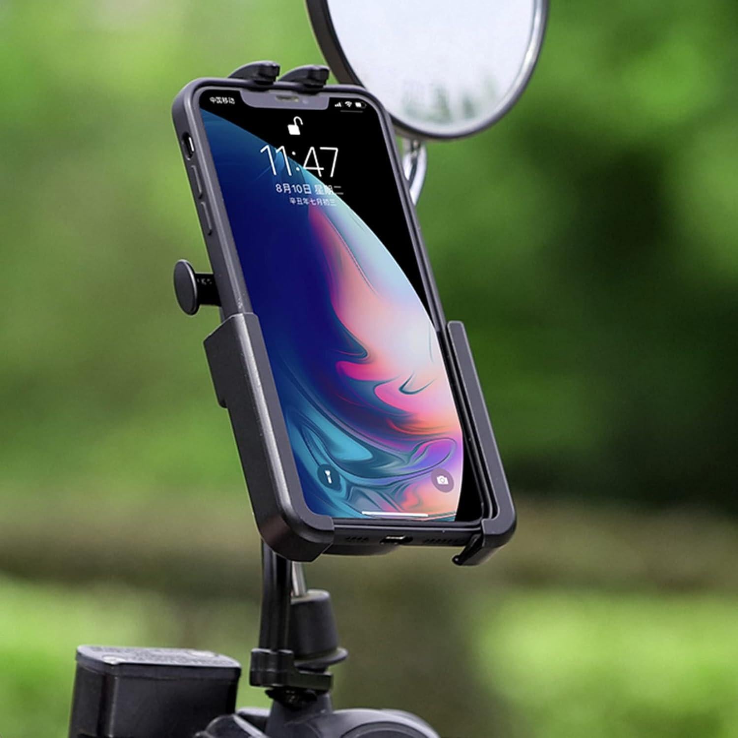 Soporte para Teléfono de Motocicleta Homeet, Aluminio, 360°