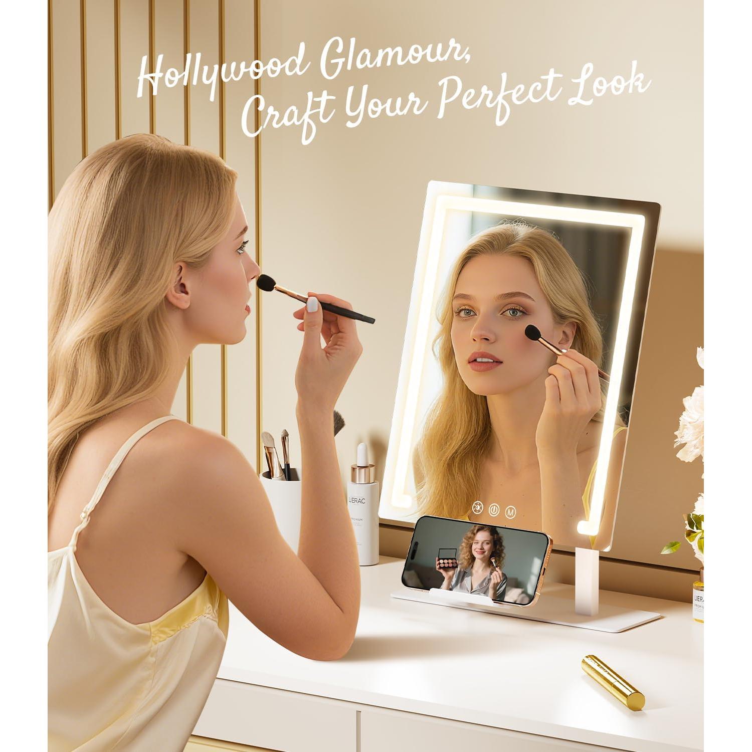 Espejo de Maquillaje Iluminado Gospire 42.7x28cm 4000mAh 5X/10X