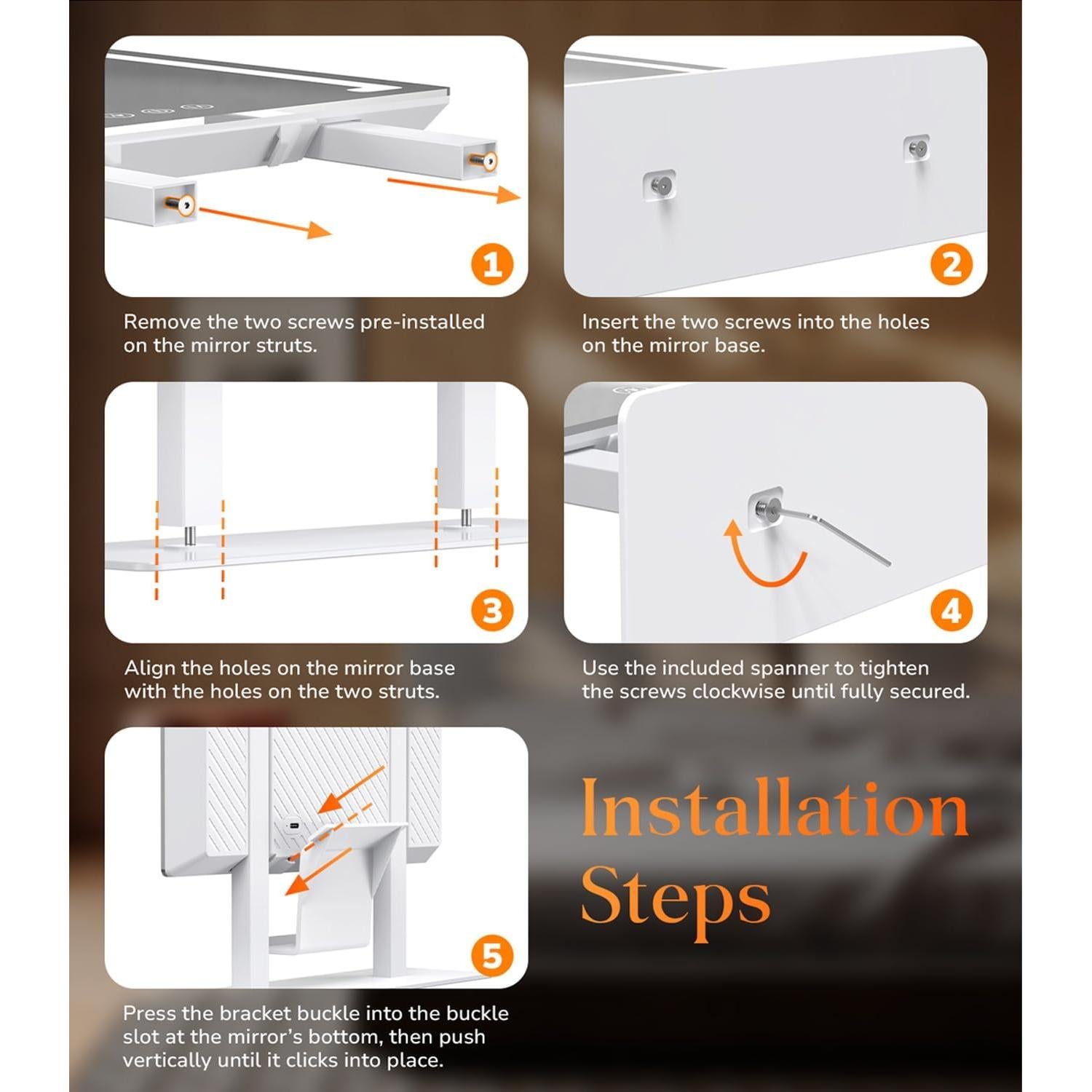 Espejo de Maquillaje Iluminado Gospire 42.7x28cm 4000mAh 5X/10X