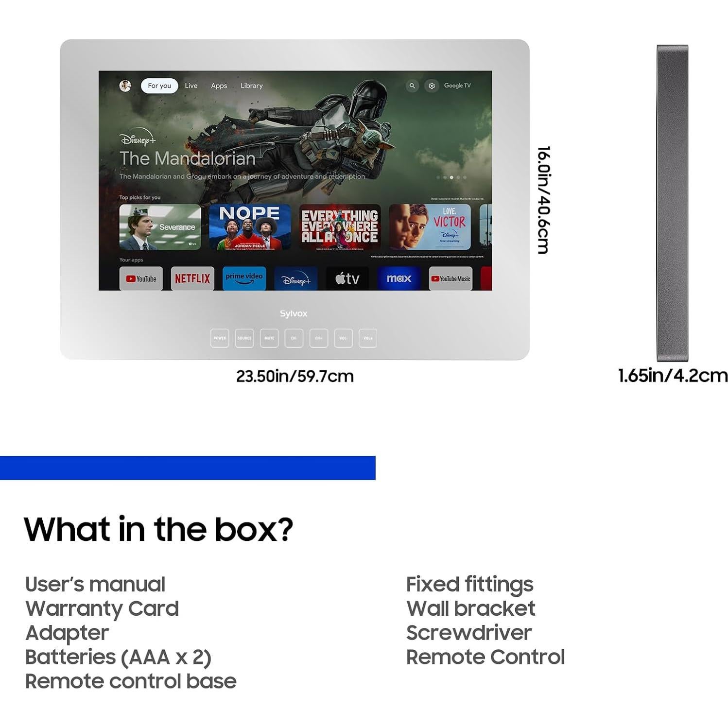 Televisor Inteligente Impermeable SYLVOX 24" Espejo 1080P