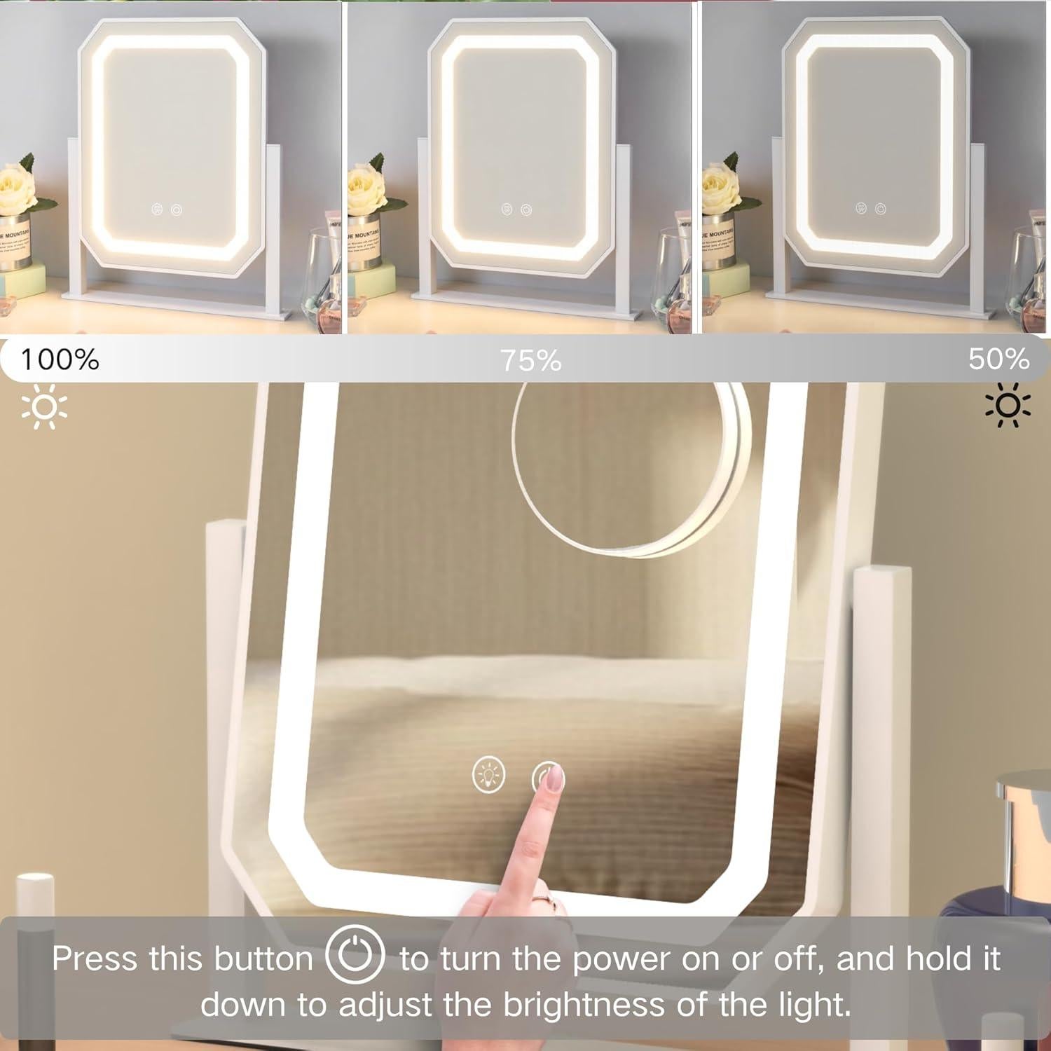 Espejo de Maquillaje Iluminado IBRIGHTSO 30.48cm 5X Táctil