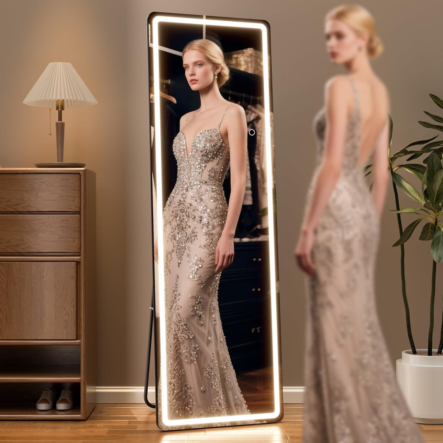 Espejo de Cuerpo Completo Iluminado LED WINNICE 142 cm x 40 cm