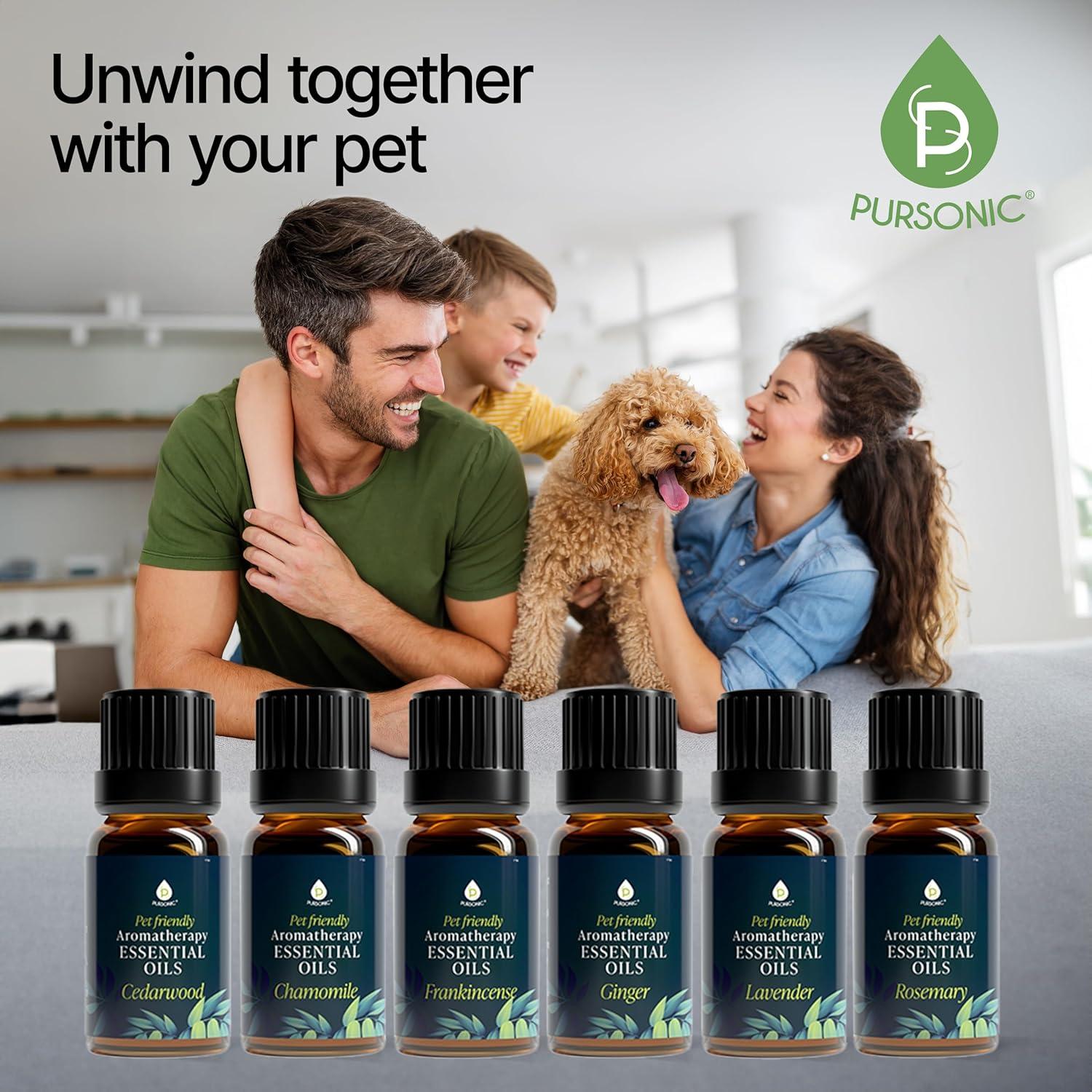 Aceites Esenciales de Aromaterapia para Mascotas PURSONIC - 6 Unidades