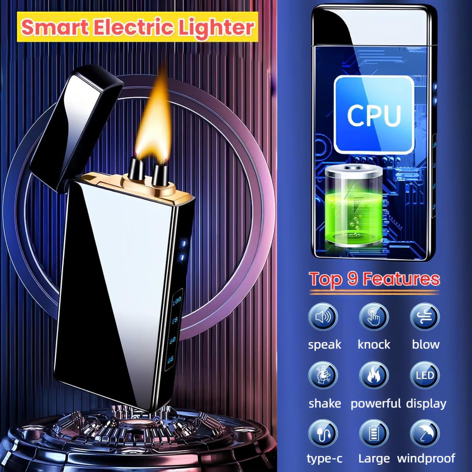 Encendedor Eléctrico NINSI NS-EL2306 Recargable USB 4 Modos