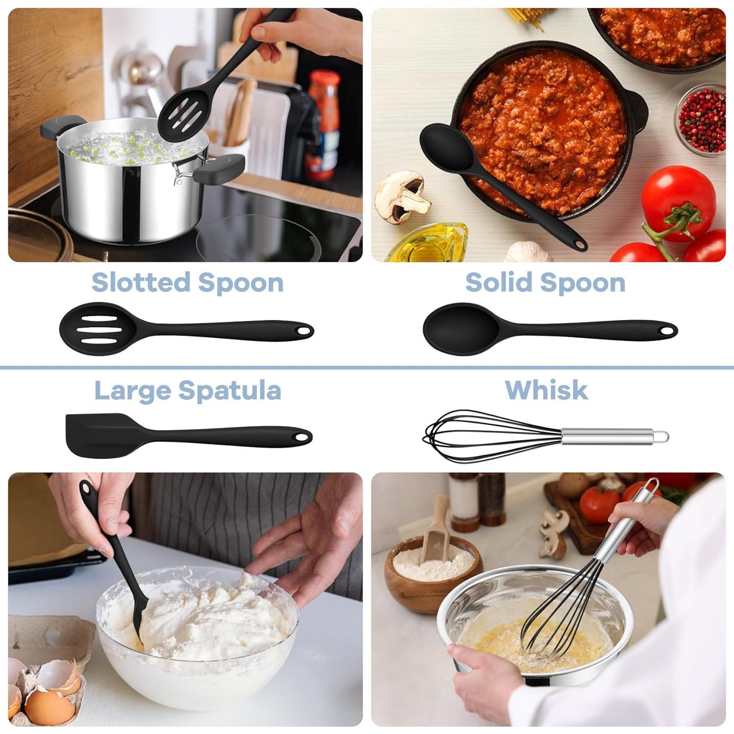 Set de Utensilios de Cocina de Silicona TeamFar - 8 Piezas