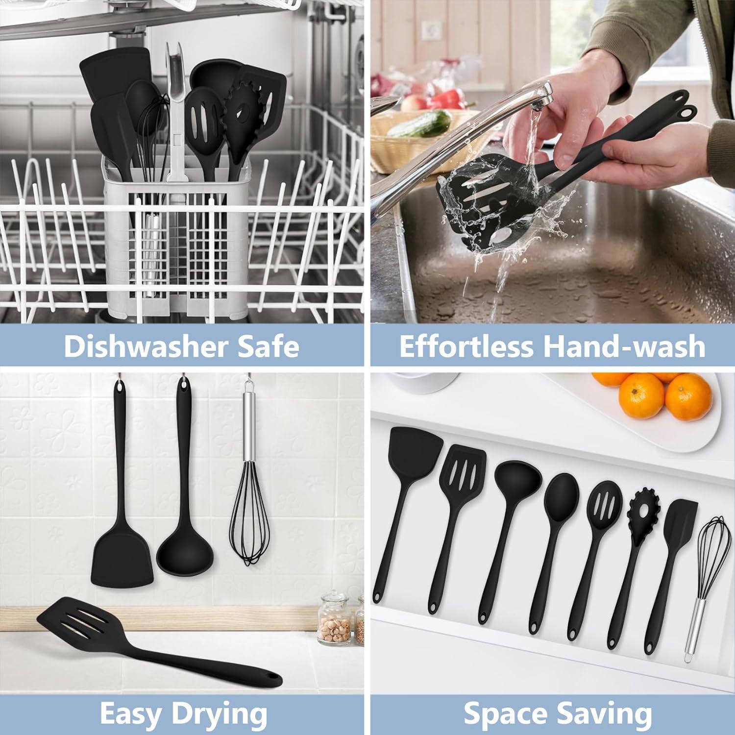 Set de Utensilios de Cocina de Silicona TeamFar - 8 Piezas