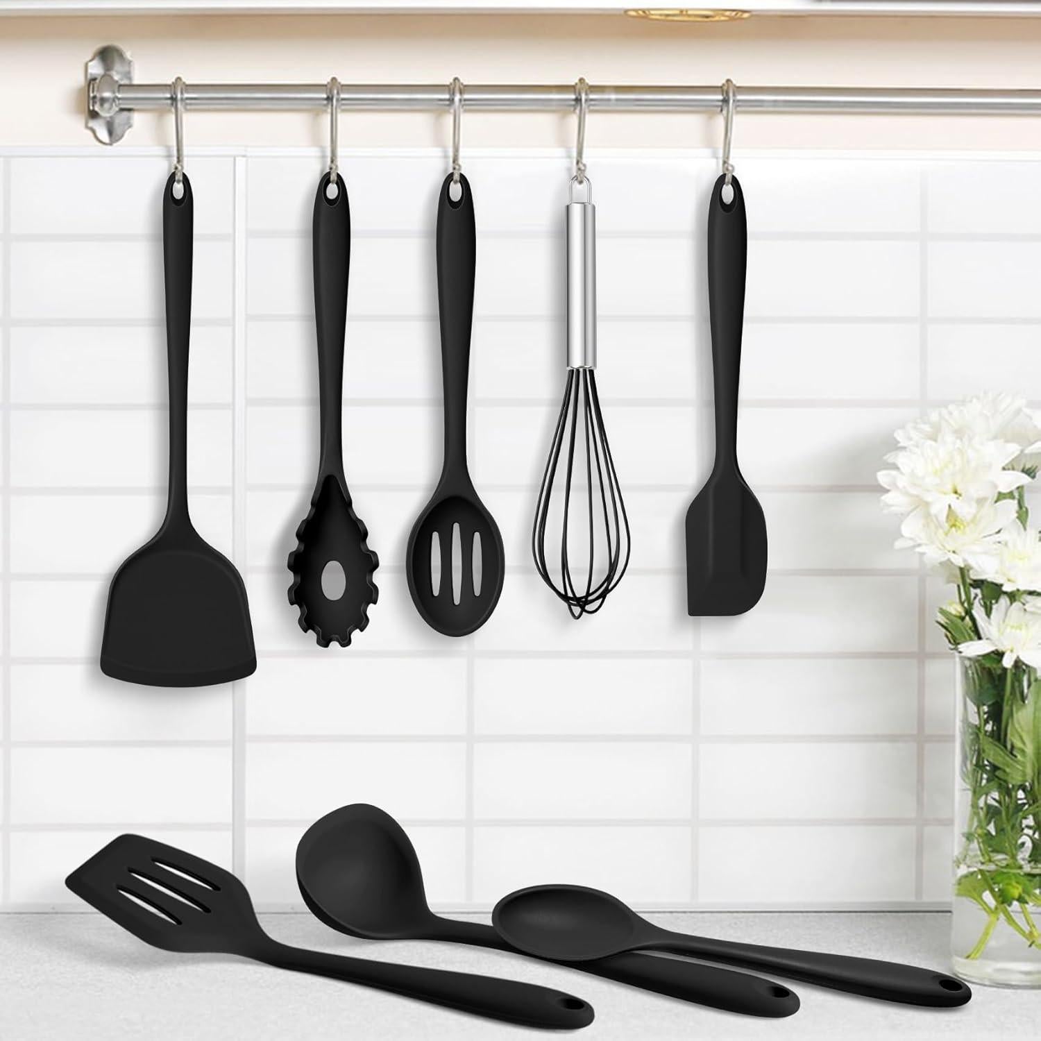 Set de Utensilios de Cocina de Silicona TeamFar - 8 Piezas