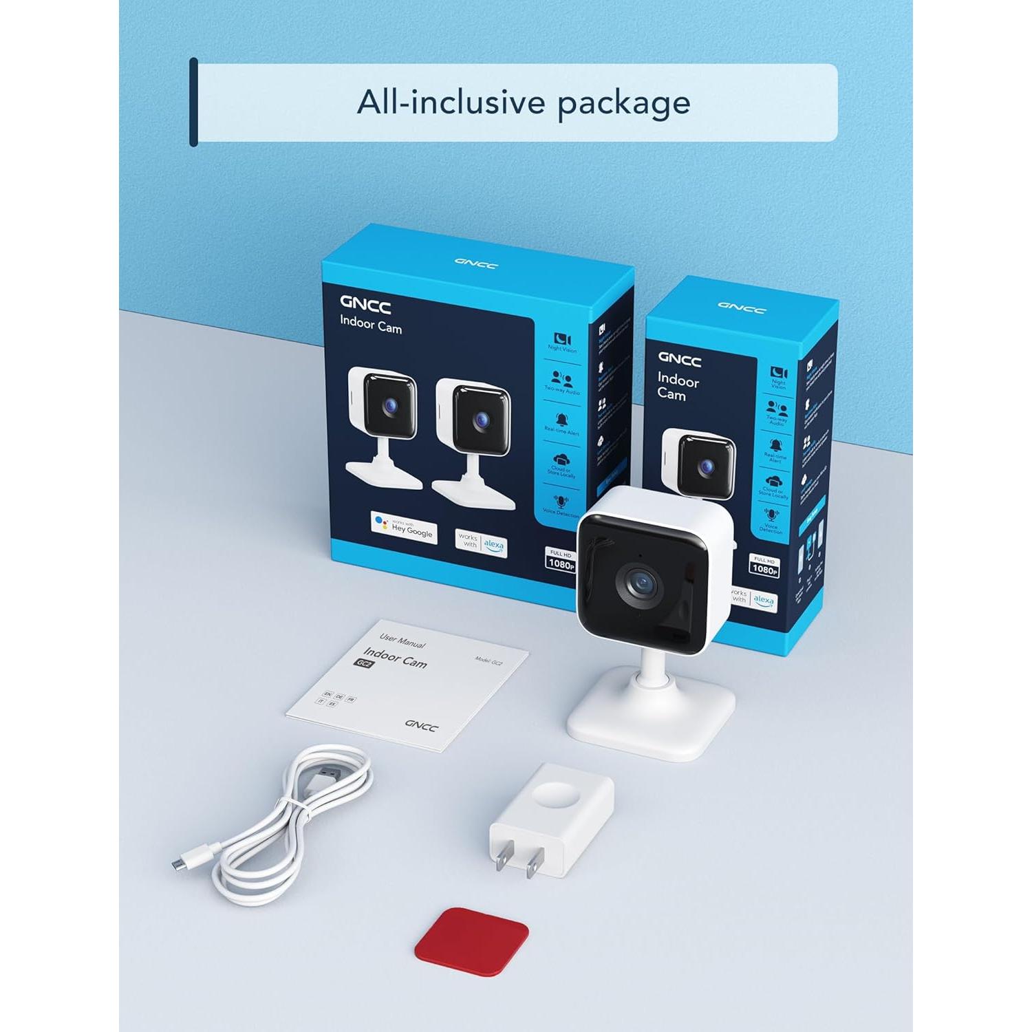 Cámara de Seguridad Interior GNCC C2 1080P con Audio Bidireccional