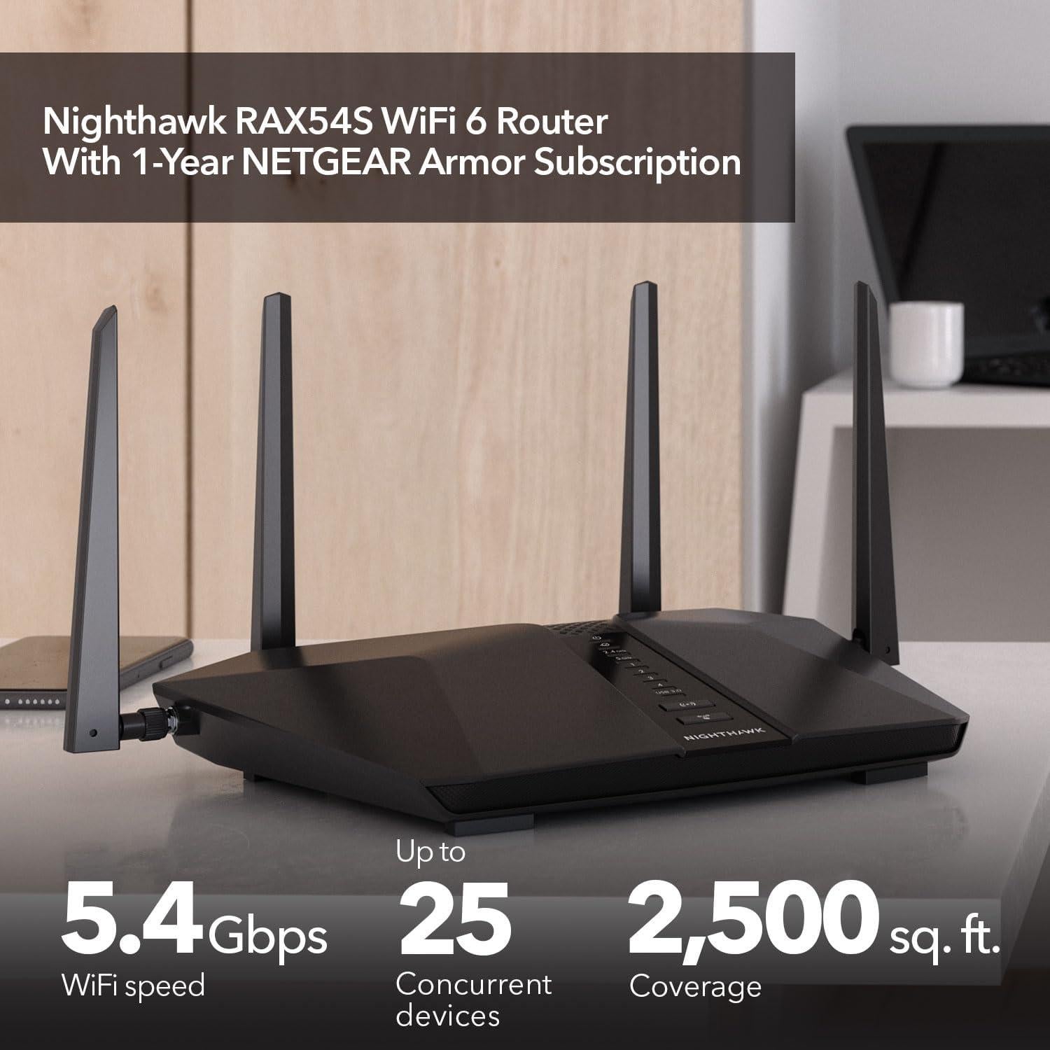 Router WiFi 6 NETGEAR Nighthawk RAX54S AX5400 Doble Banda