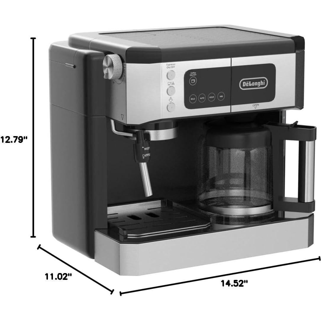 Cafetera De'Longhi Combo Espresso y Goteo 10 Tazas Acero Inoxidable