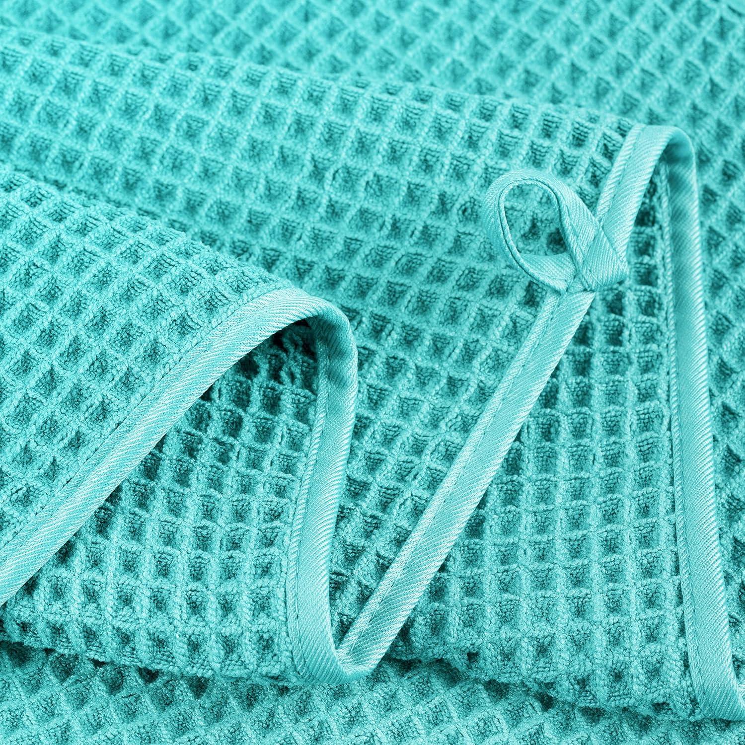 Toalla de baño POLYTE Waffle de microfibra 76.2x152.4 cm, 4 unidades