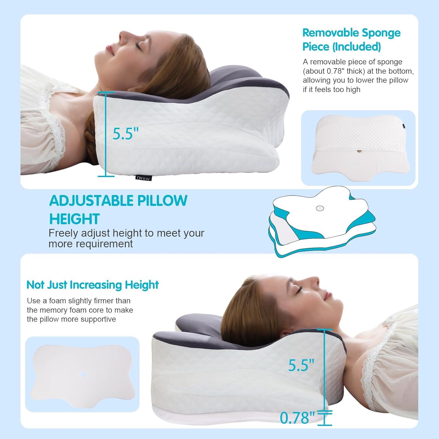 Almohada Ergonómica Ajustable DYJUY JK258 Espuma de Memoria