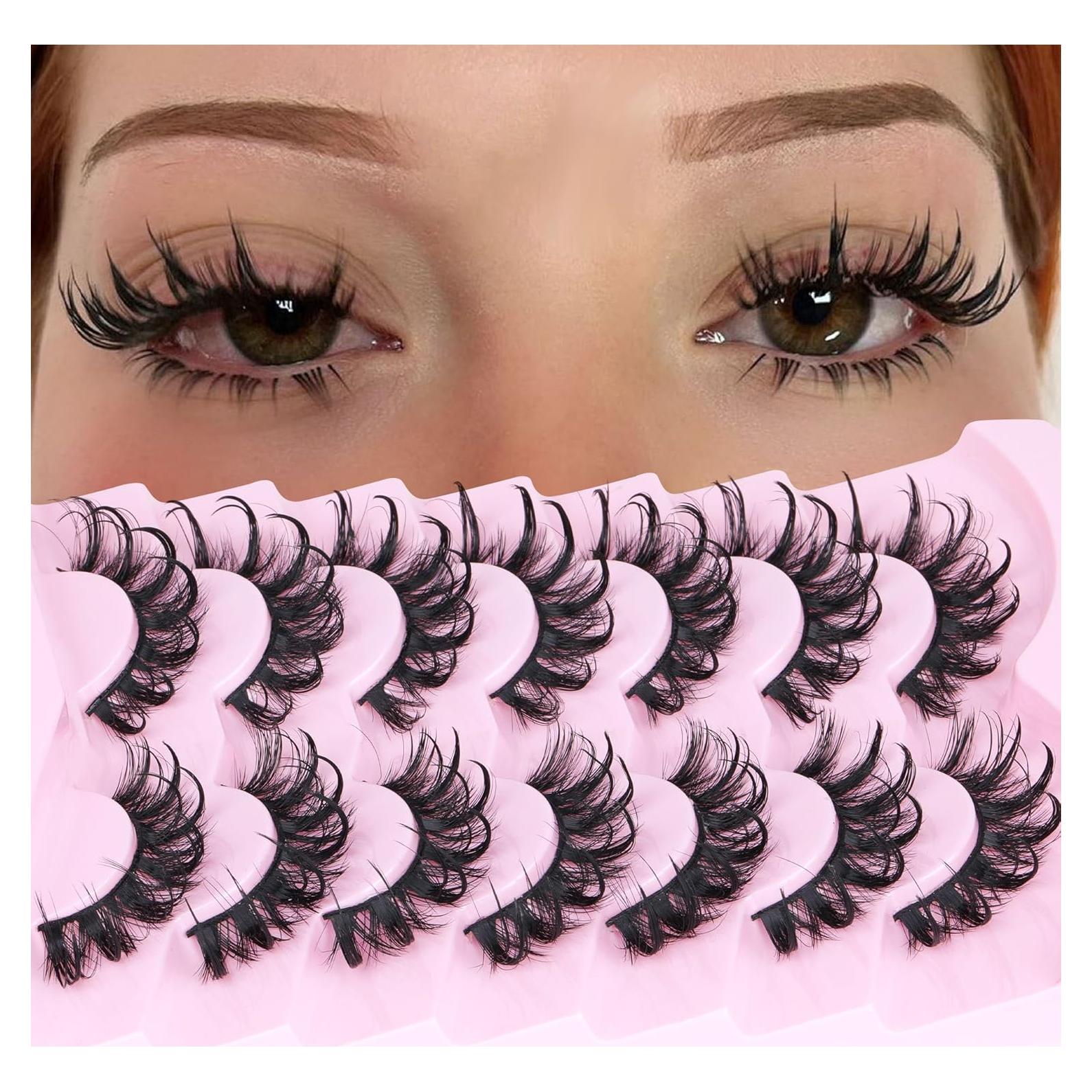 Pestañas Postizas Wispy ALICROWN - 7 Pares Naturales Ojos de Gato