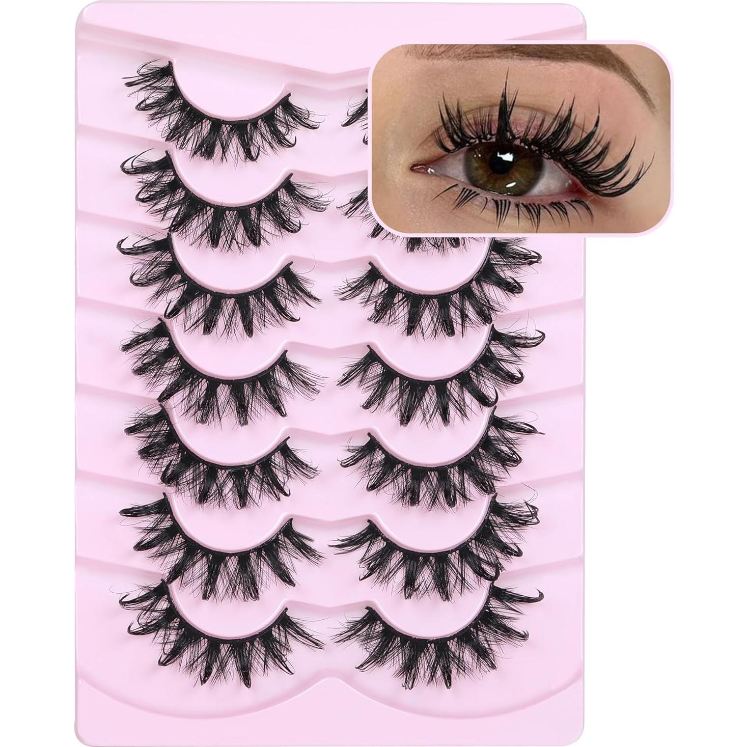 Pestañas Postizas Wispy ALICROWN - 7 Pares Naturales Ojos de Gato