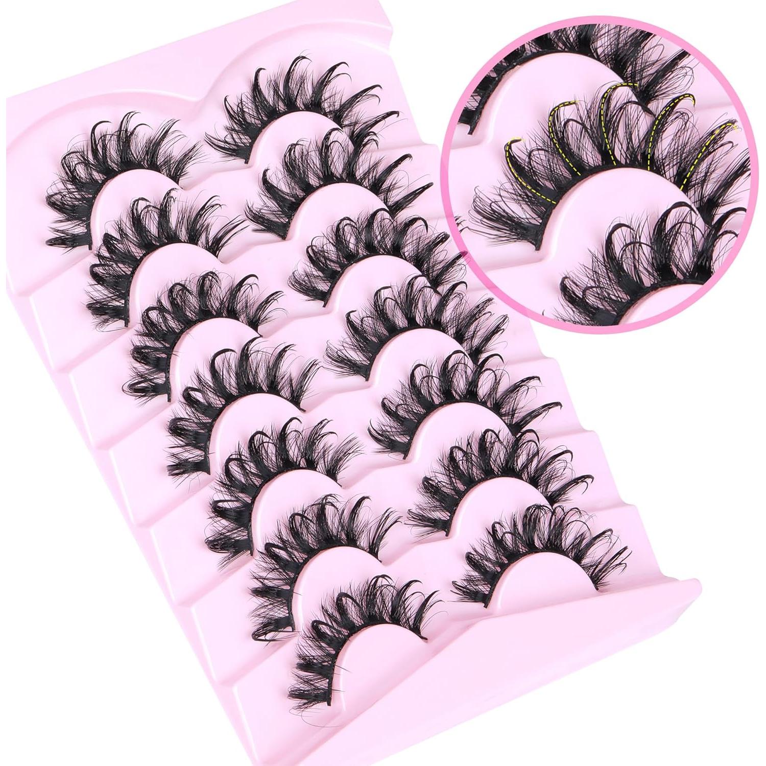 Pestañas Postizas Wispy ALICROWN - 7 Pares Naturales Ojos de Gato