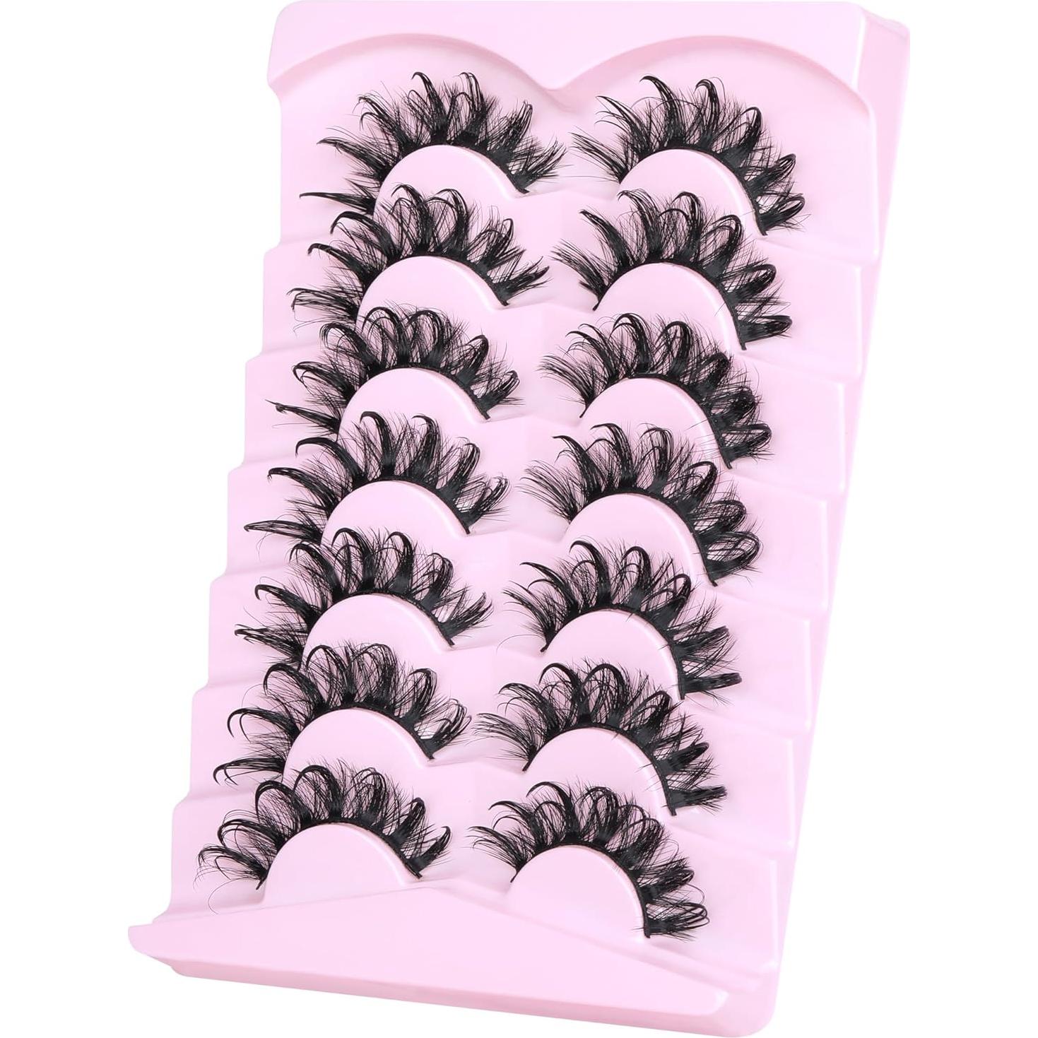 Pestañas Postizas Wispy ALICROWN - 7 Pares Naturales Ojos de Gato