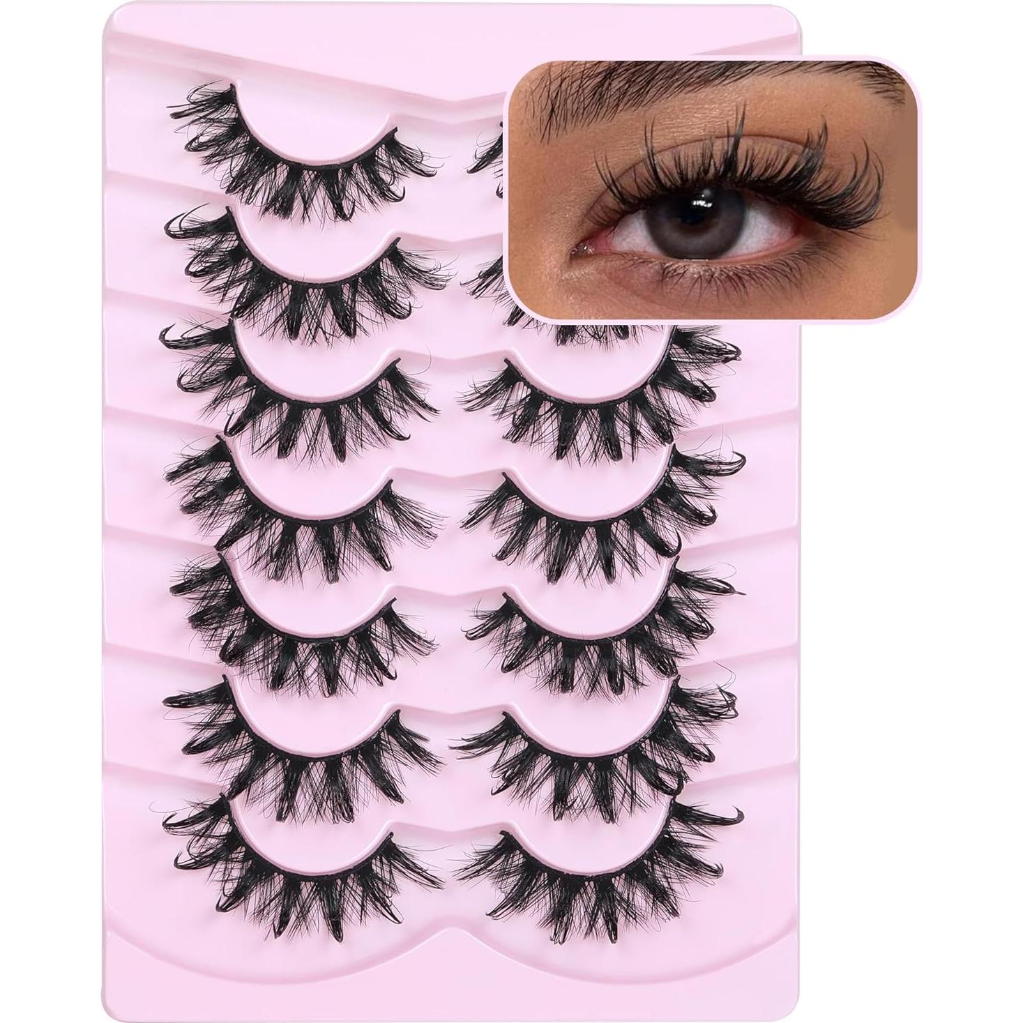 Pestañas Postizas Wispy ALICROWN - 7 Pares Naturales Ojos de Gato