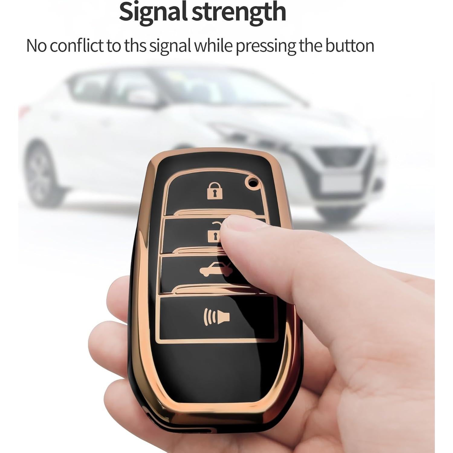 Cubierta de Llave Toyota Bqepe DFD4187 4 Botones Negra