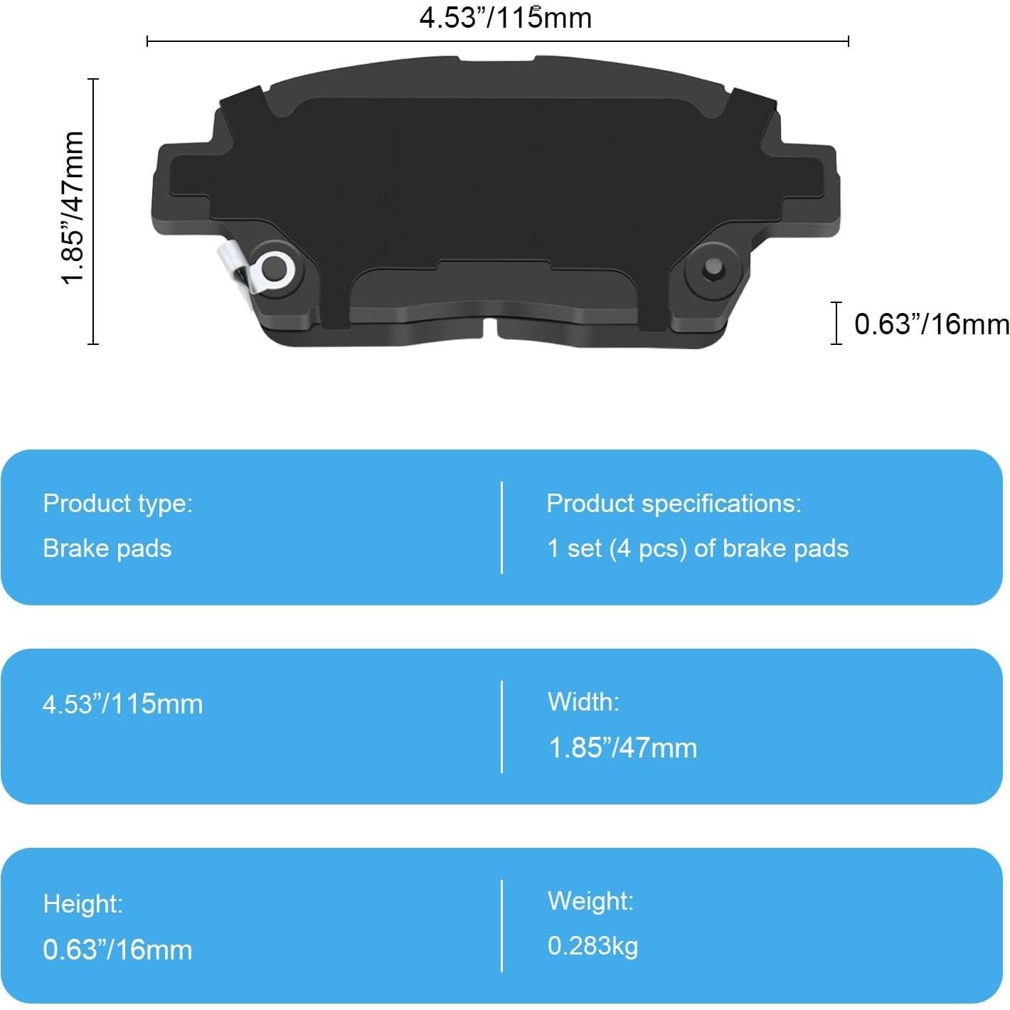 Pastillas de freno delantera cerámica SUPLABEL HZ822 para SUV