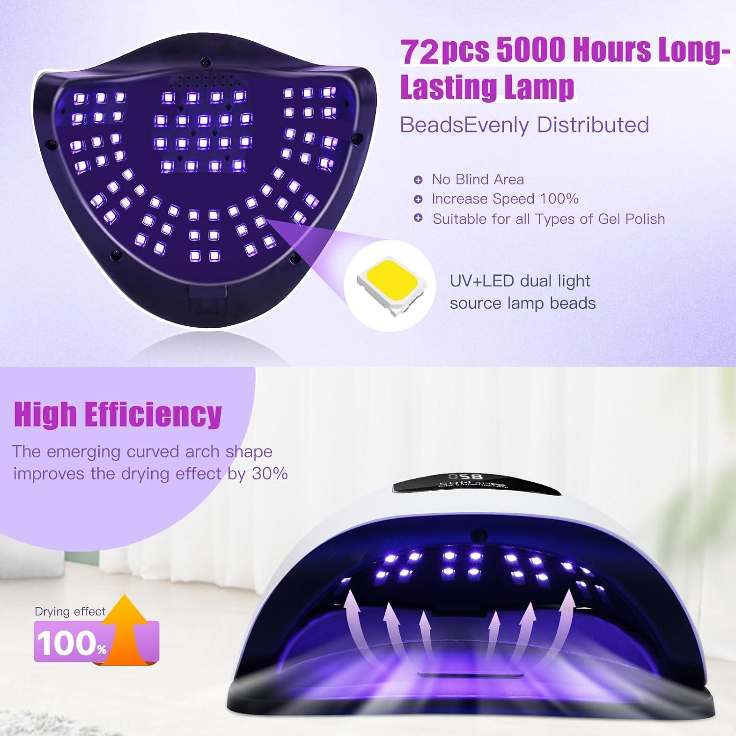 Lámpara UV LED 320W Wisdompark para Uñas en Gel - Negro