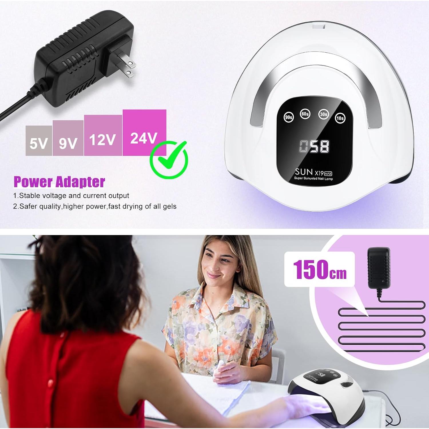 Lámpara UV LED 320W Wisdompark para Uñas en Gel - Negro