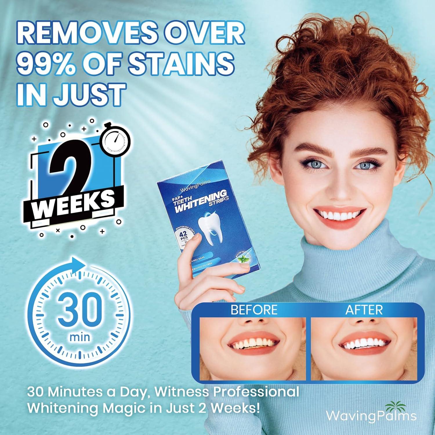 Tiras de Blanqueamiento Dental Waving Palms 42 Unidades Menta