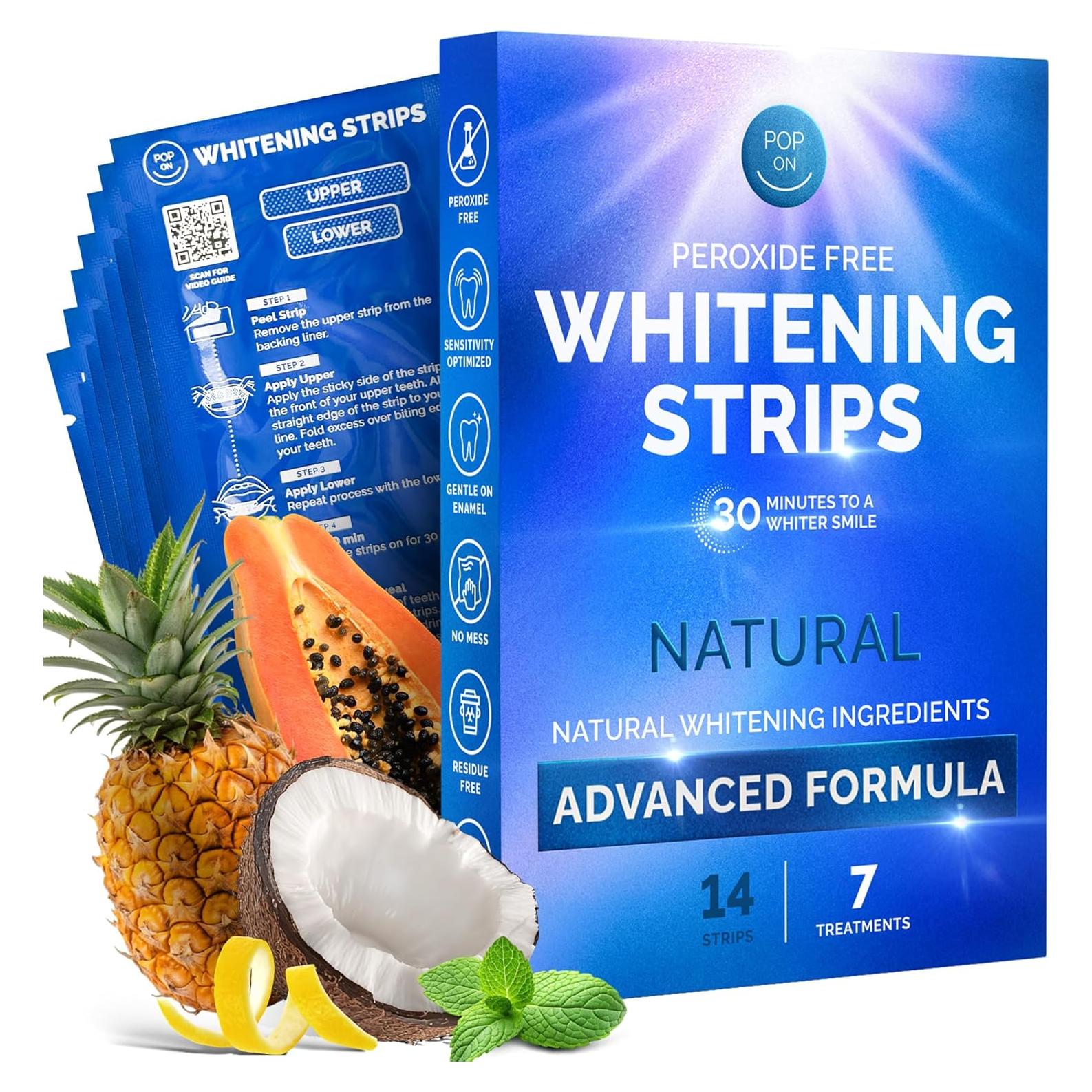 Tiras Blanqueadoras Naturales Pop On Veneers - 14 Tiras Menta