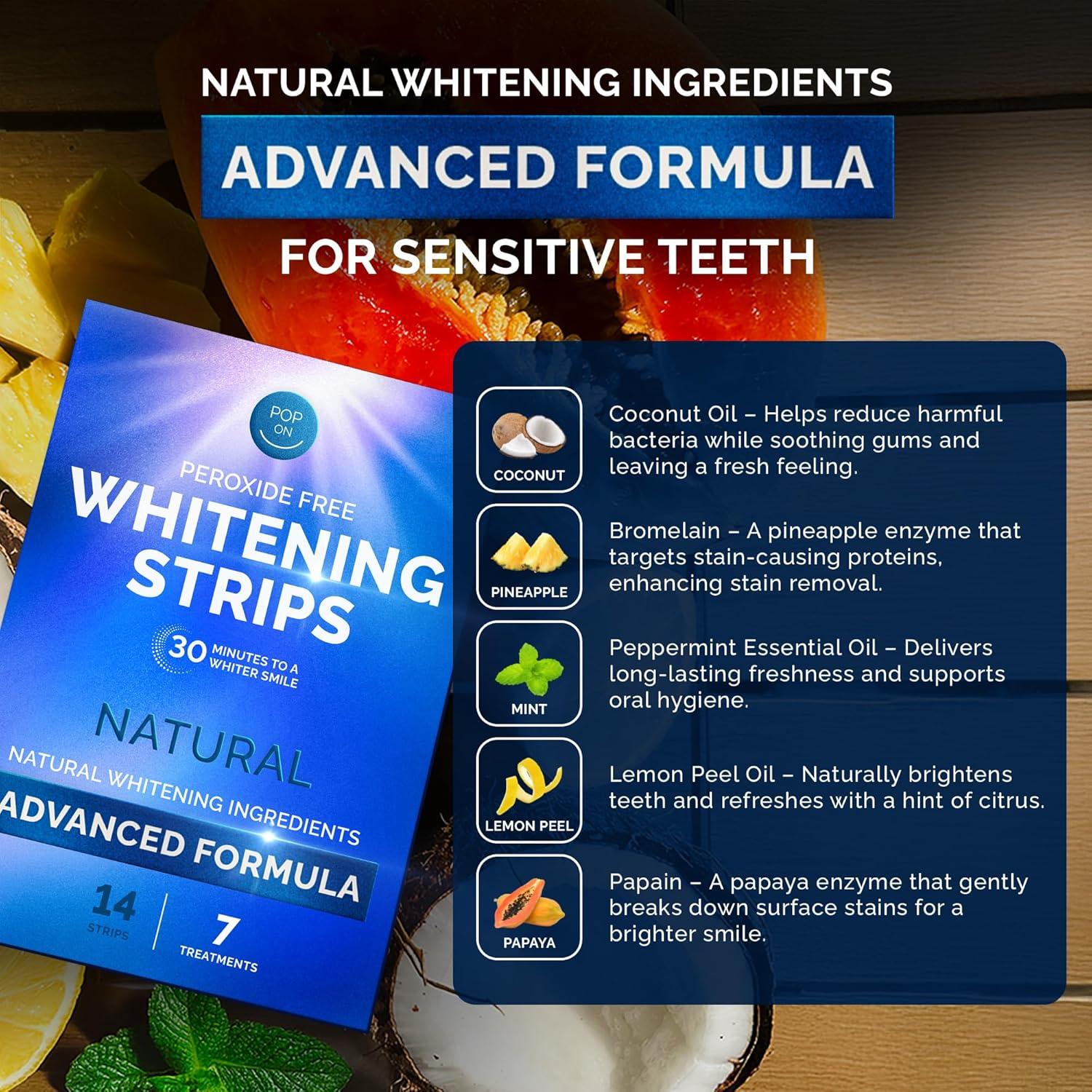 Tiras Blanqueadoras Naturales Pop On Veneers - 14 Tiras Menta