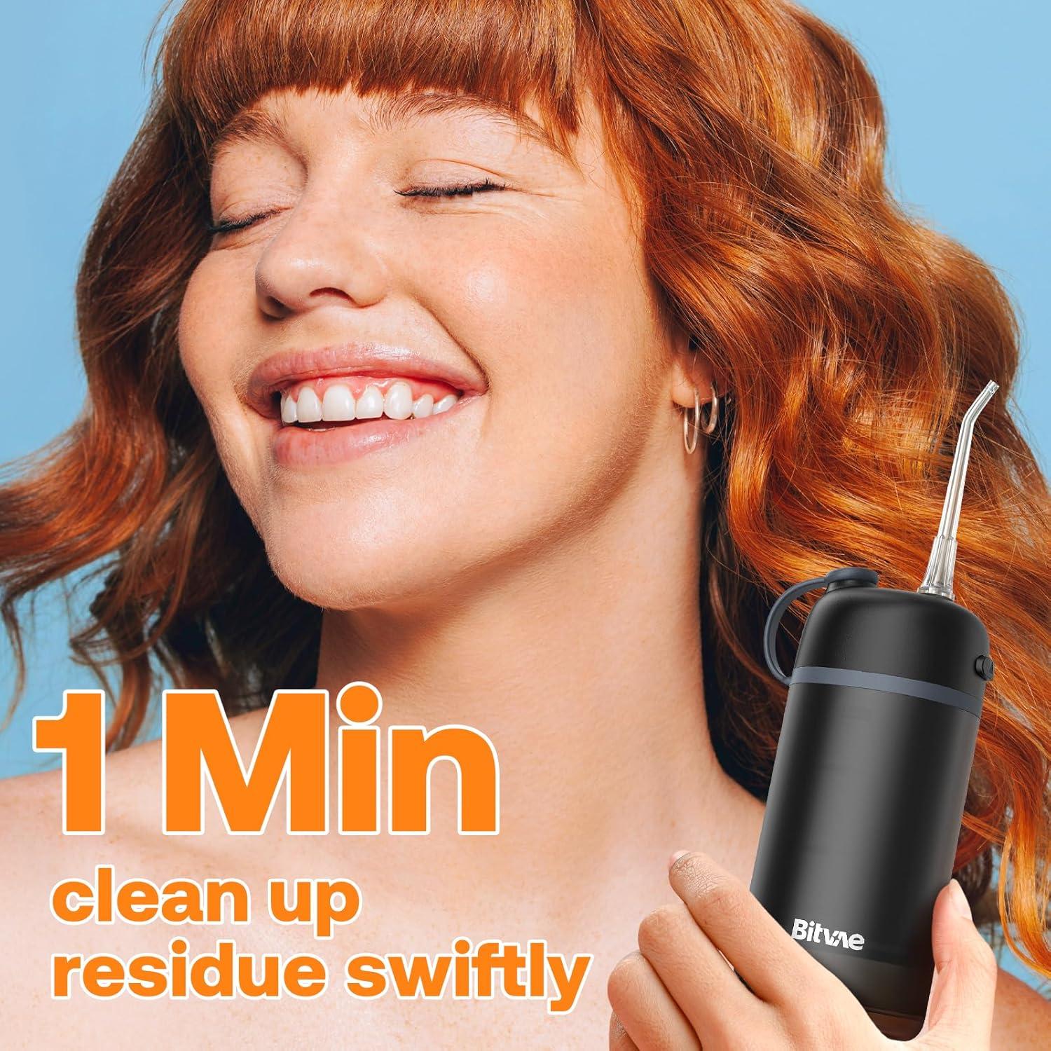 Irrigador Dental Portátil Bitvae P1 Negro IPX7 40 Días Batería