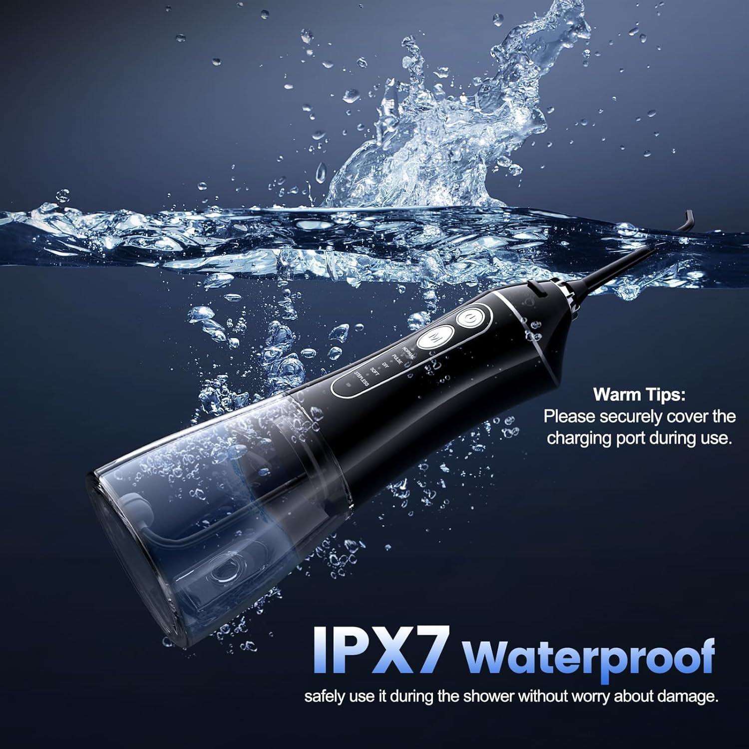 Irrigador Oral Inalámbrico JJC205 320ml 5 Modos Negro