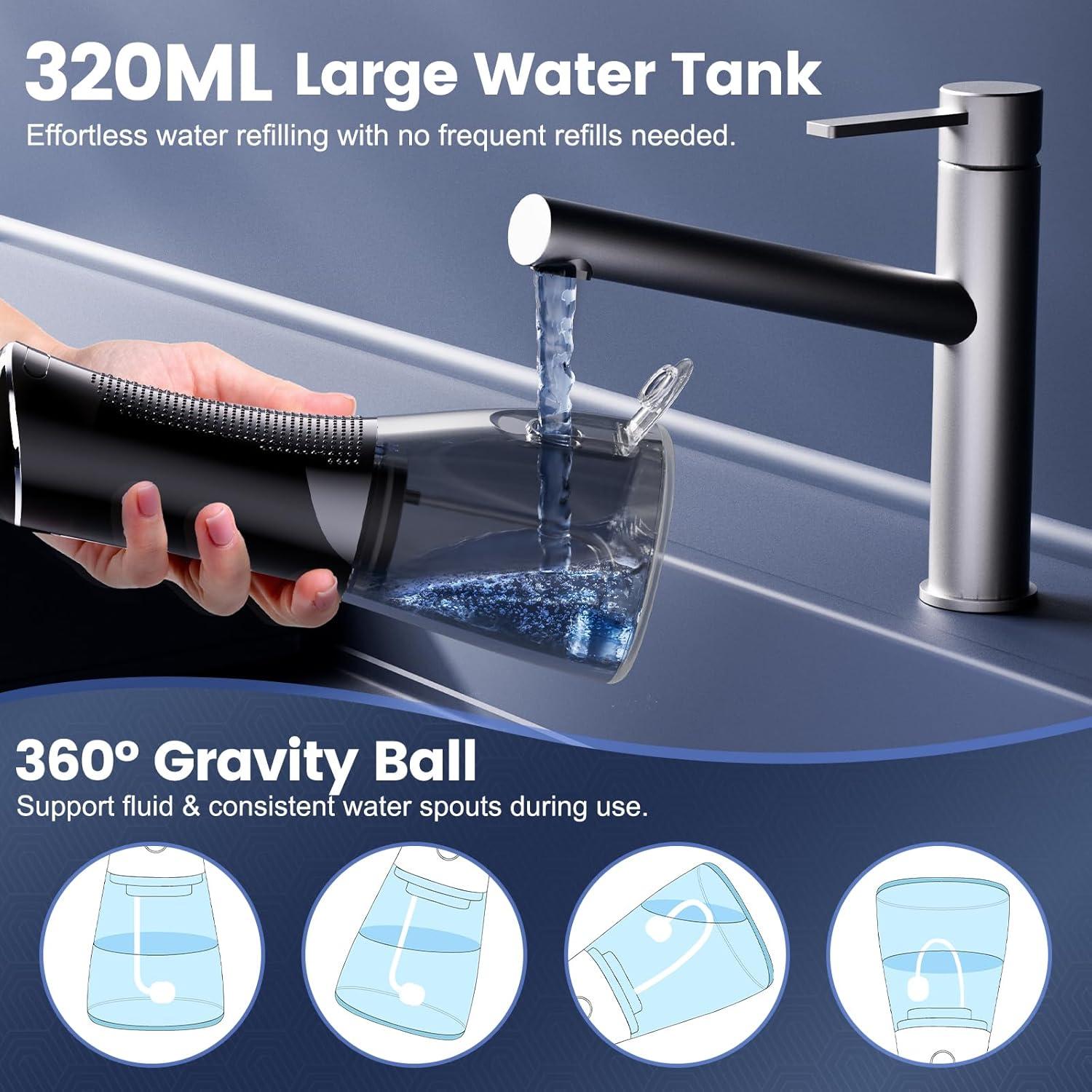 Irrigador Oral Inalámbrico JJC205 320ml 5 Modos Negro